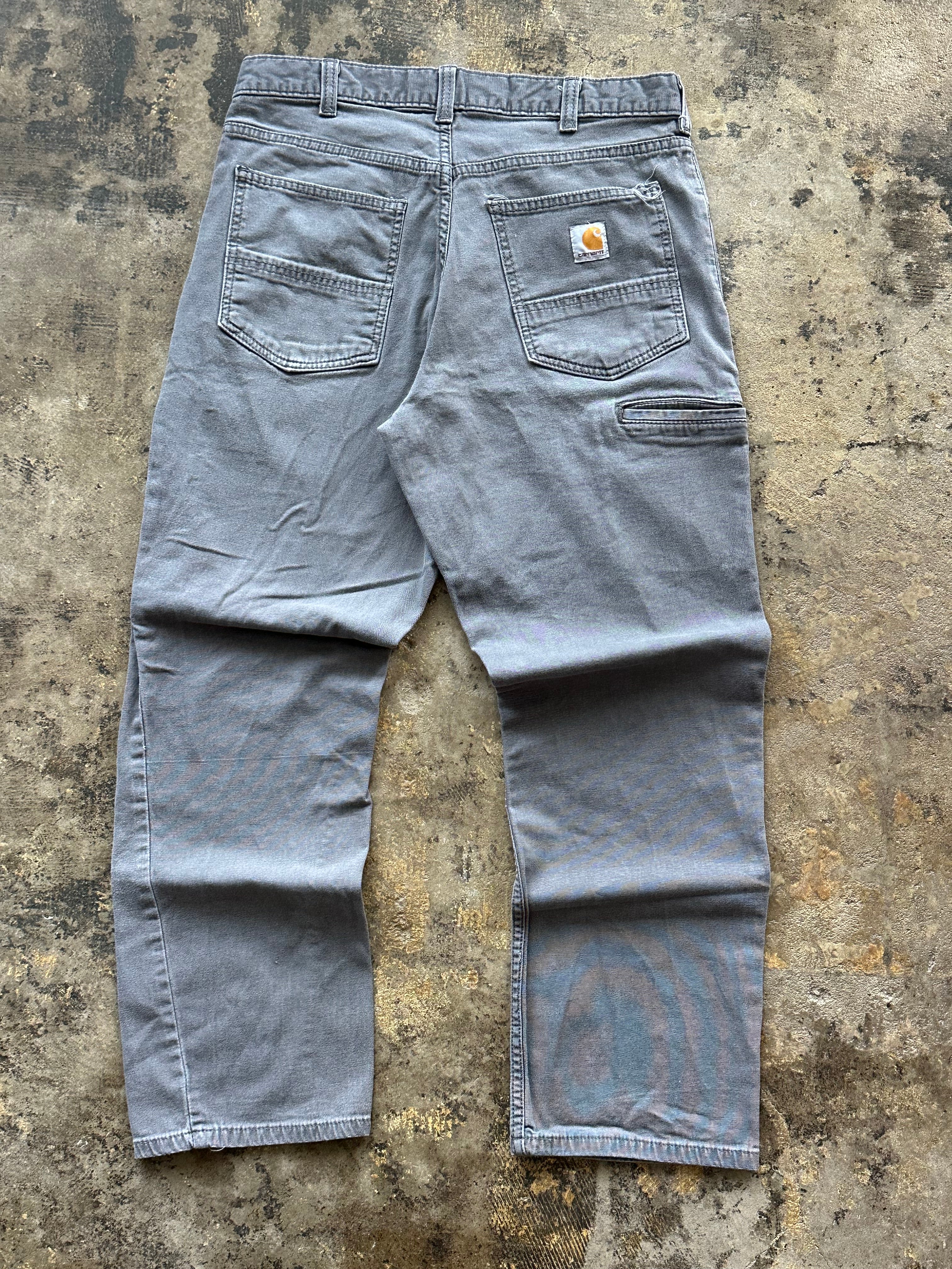 33x30 - Carhartt Relaxed Fit Distressed Grey Utility Pants
