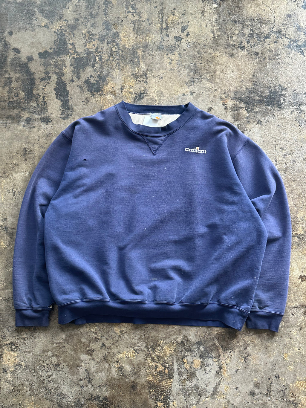 3XL - Vintage Carhartt Navy Embroidered Crewneck