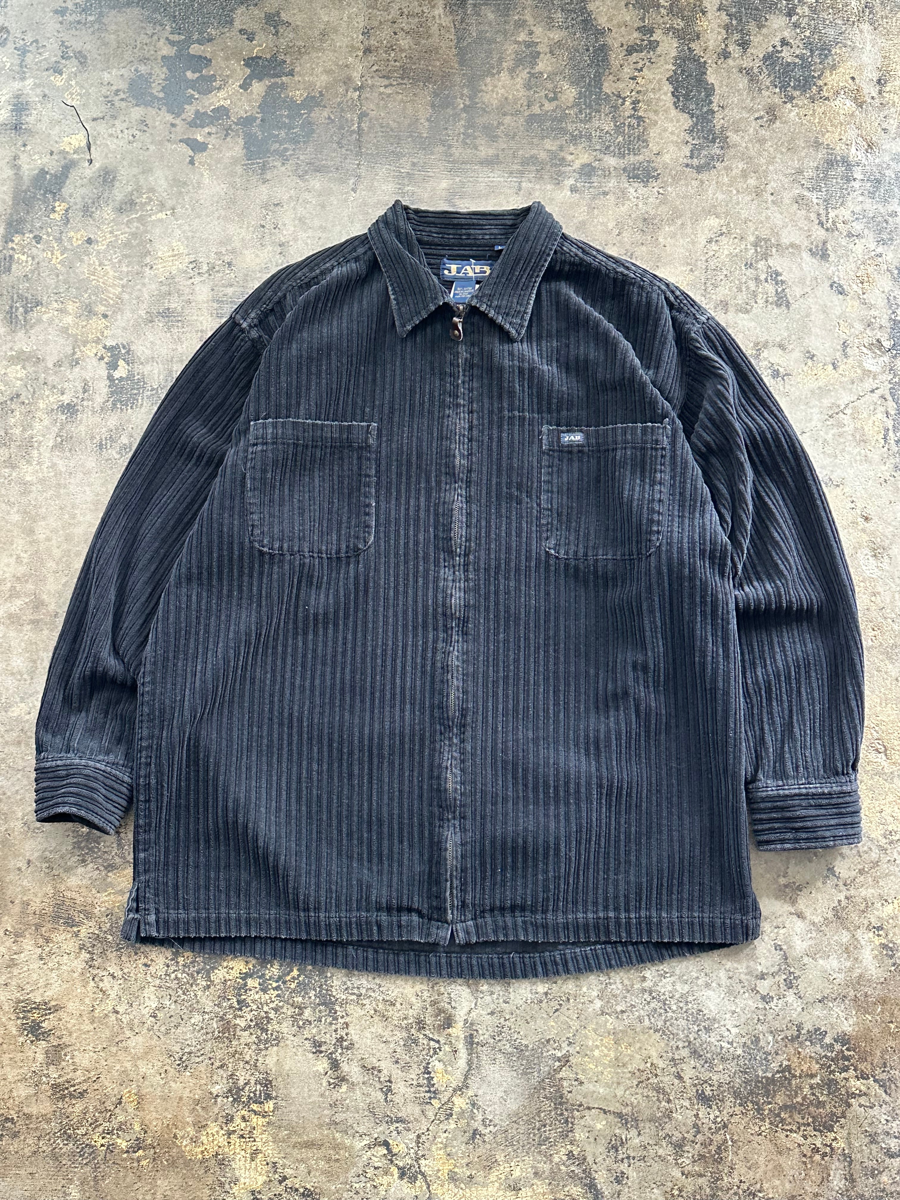 L - JAB Corduroy Zip Jacket – Washed Black