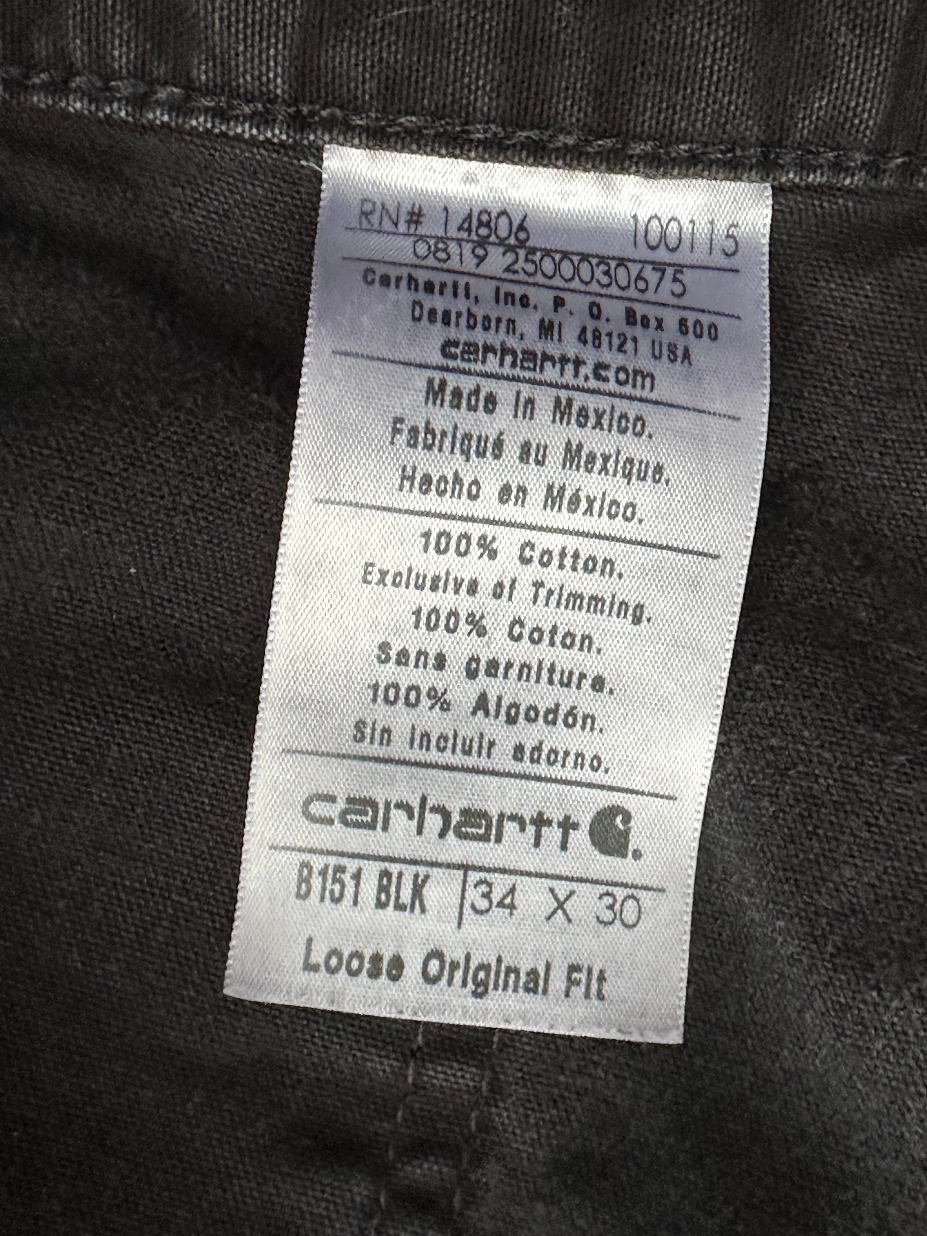 34x30 - Vintage Carhartt B151 Black Work Pants – Loose Fit