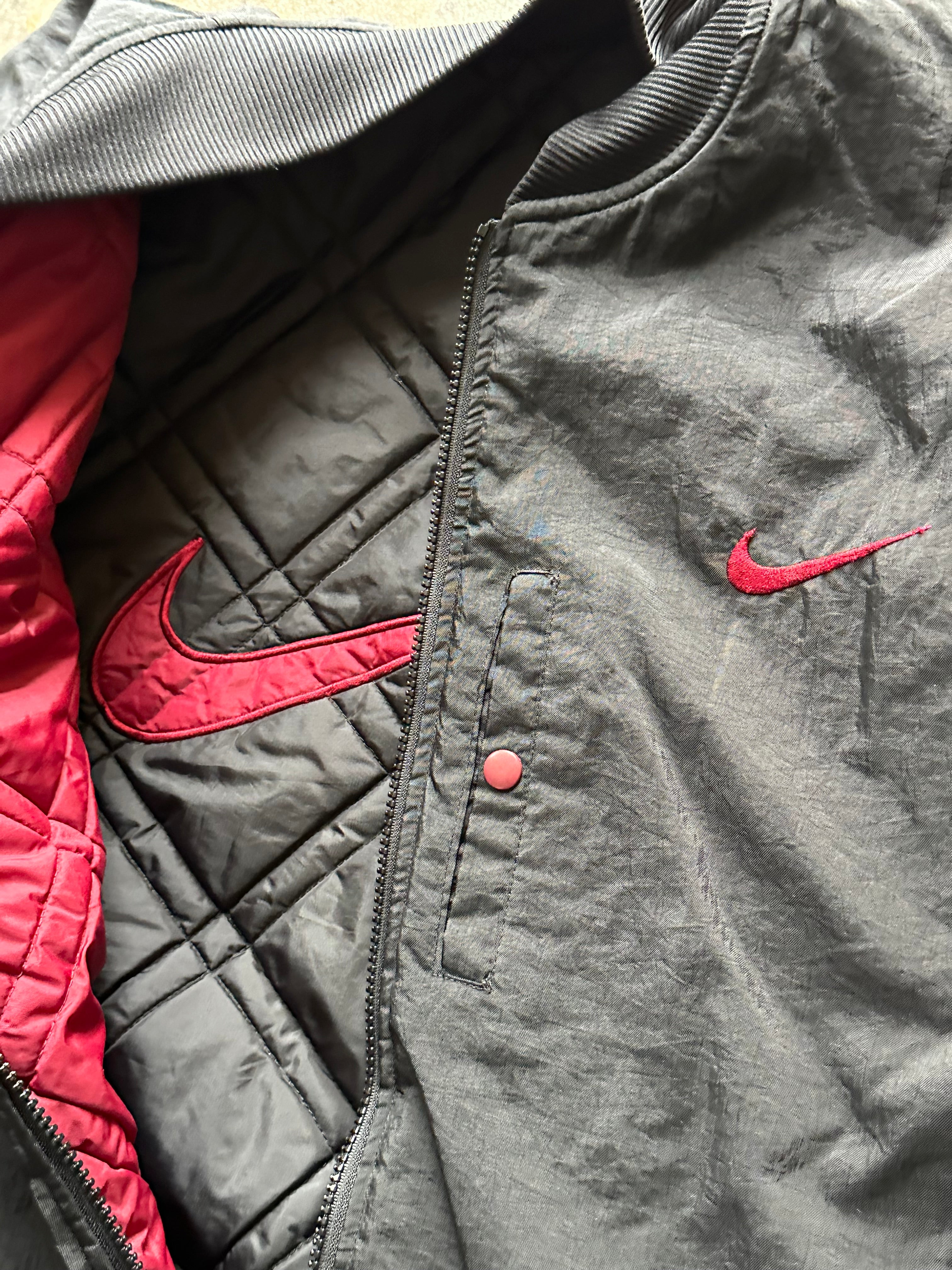 XL - Nike Reversible Bomber Jacket - Black & Maroon