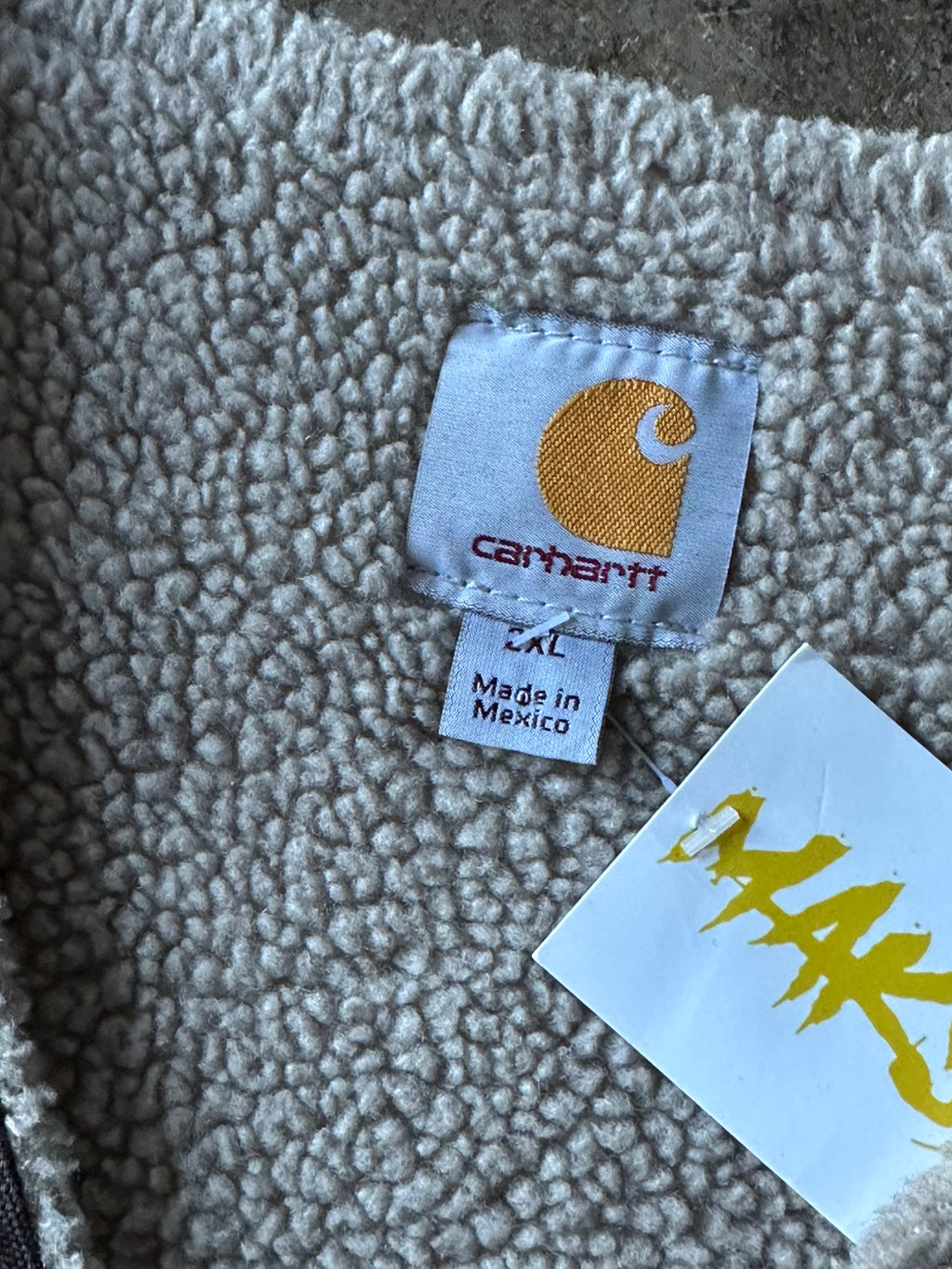 XXL- Mocha Carhartt Sherpa-Lined Canvas Vest