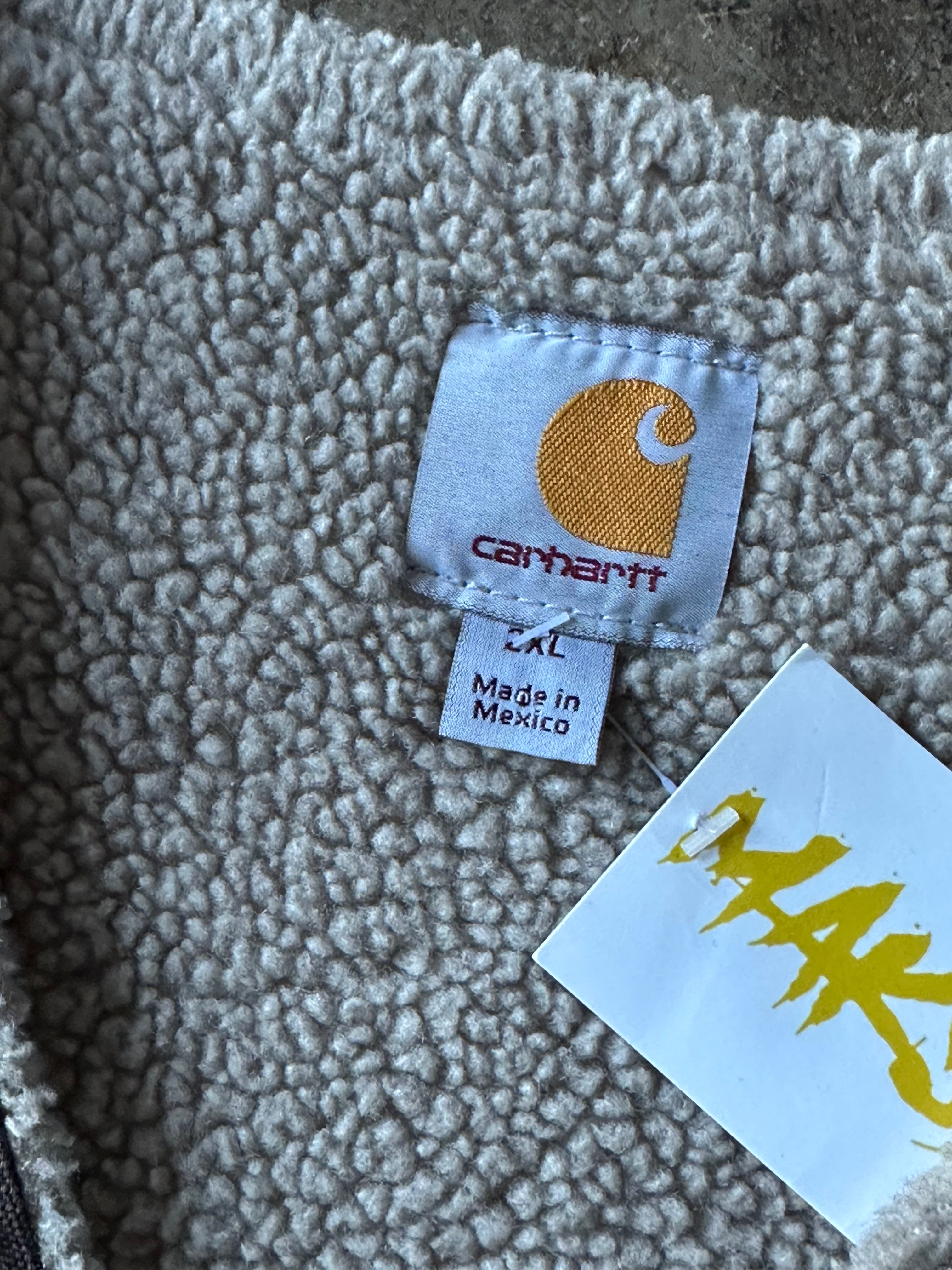 XXL- Mocha Carhartt Sherpa-Lined Canvas Vest