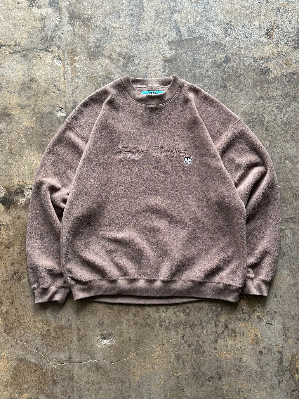 L - Vintage Big Dogs Embroidered Fleece Crewneck