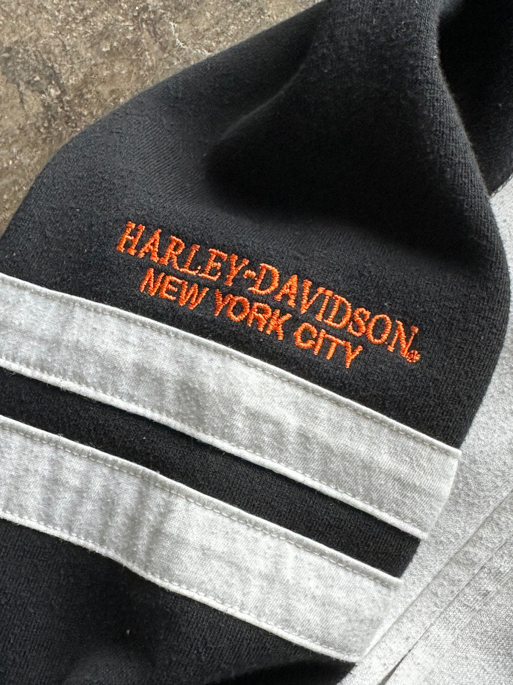 L - Harley-Davidson Black & Gray Zip-Up Hoodie