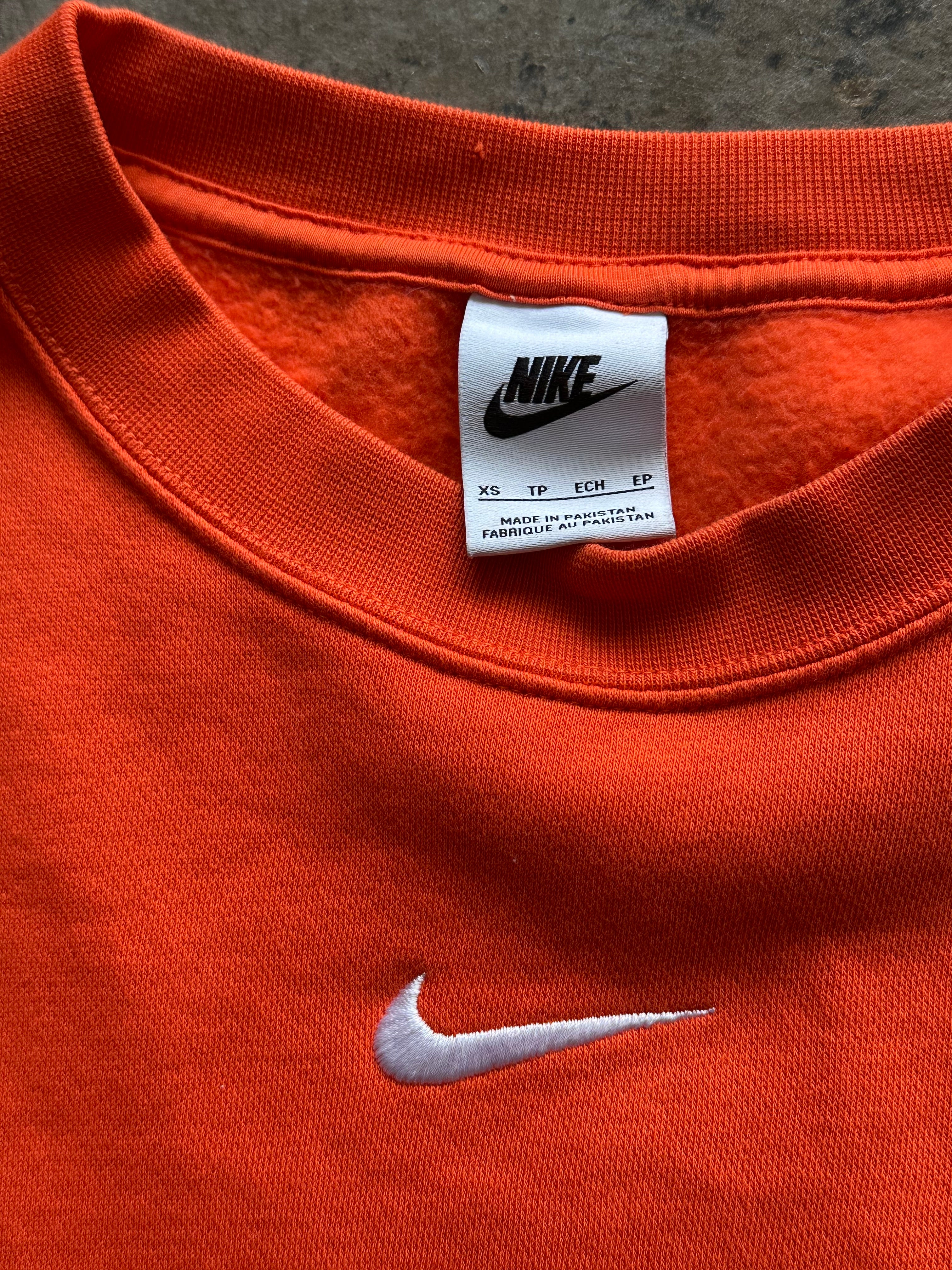 XS - Vintage Nike Mini Swoosh Crewneck Sweatshirt – Orange