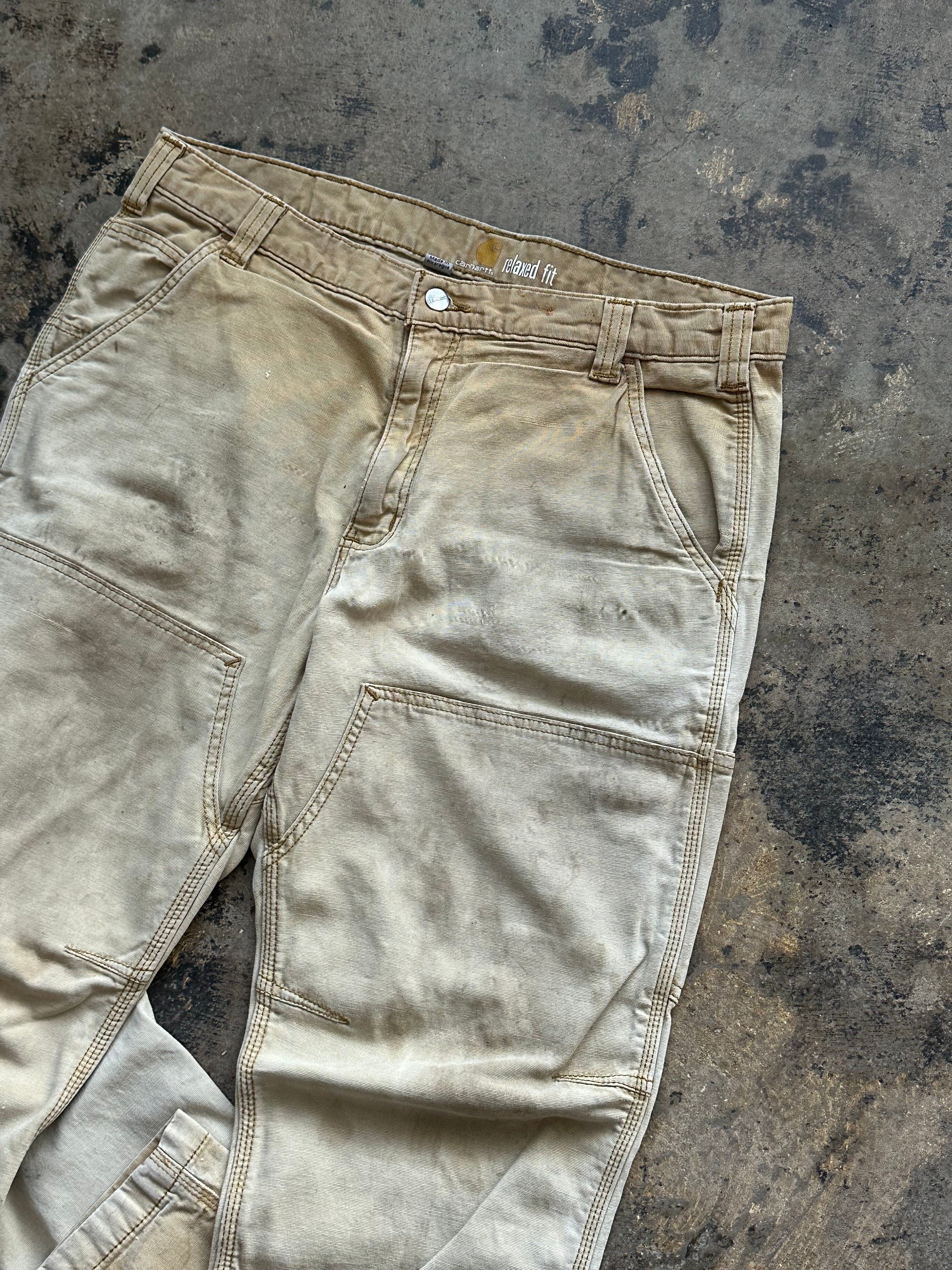 36x32- Carhartt Tan Double knee Work Pants