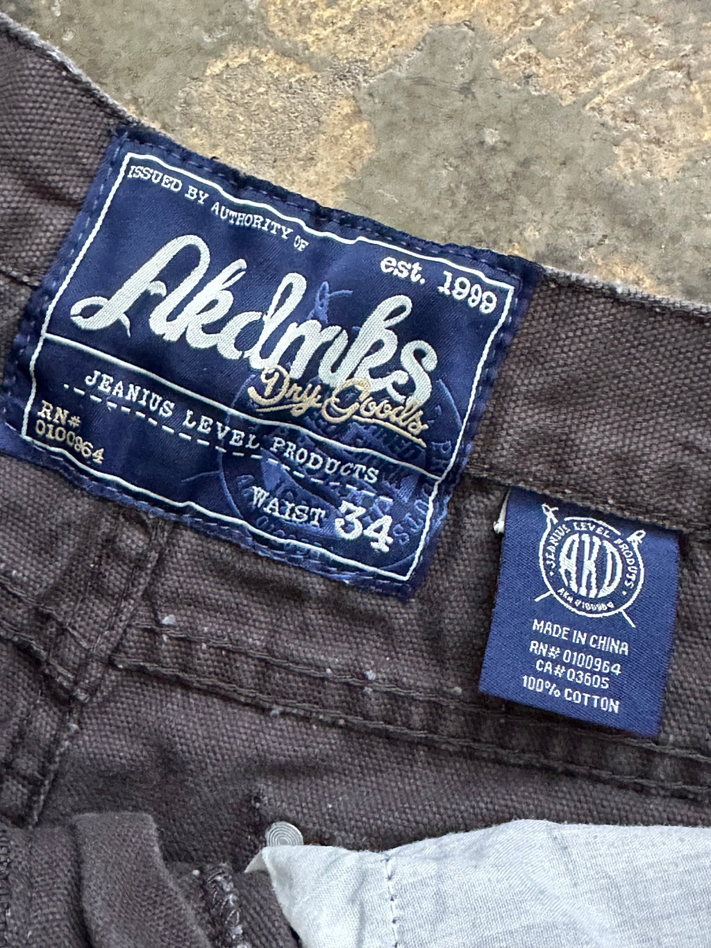 34x32 - Vintage Obelms Dry Goods faded Black Canvas Pants Workwear