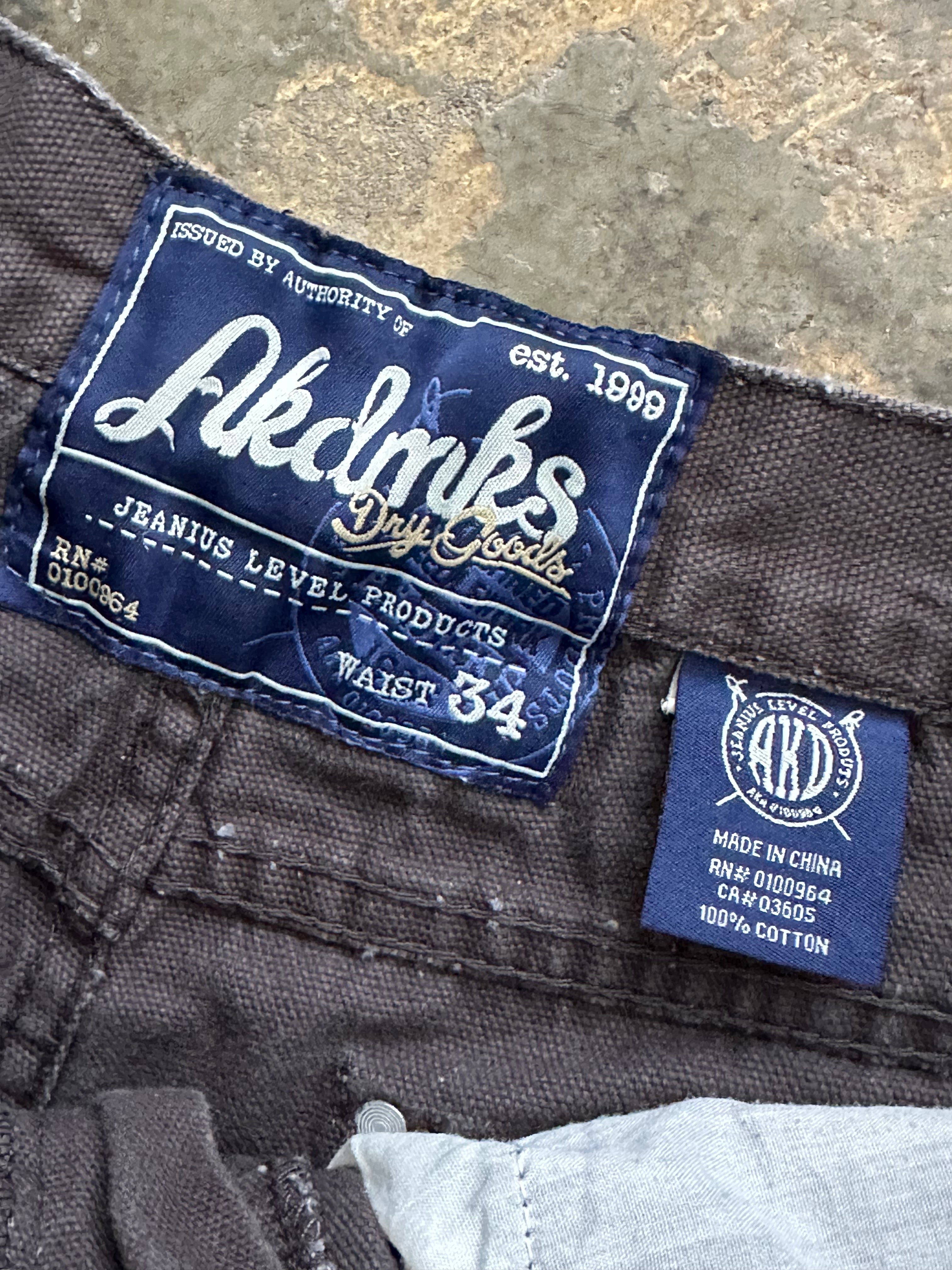 34x32 - Vintage Obelms Dry Goods faded Black Canvas Pants Workwear