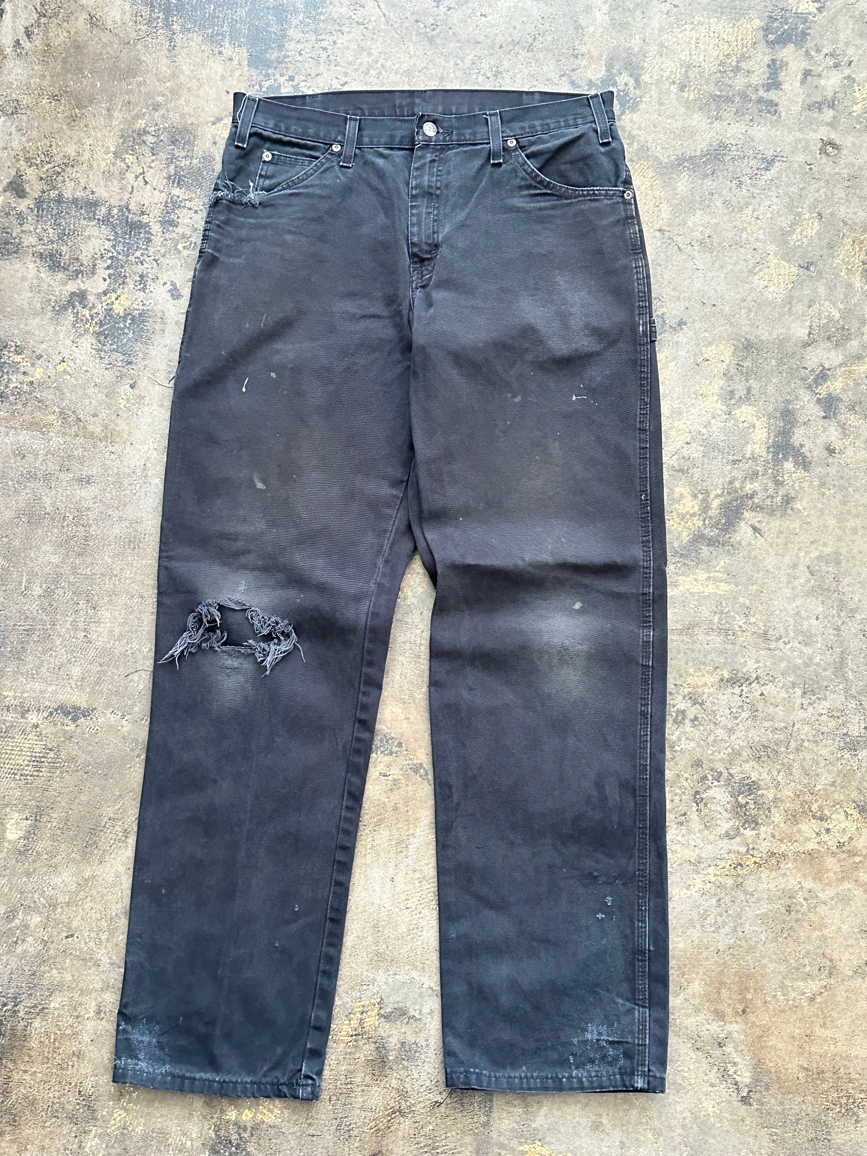 34x34 - Vintage Dickies Faded Black Distressed Work Pants