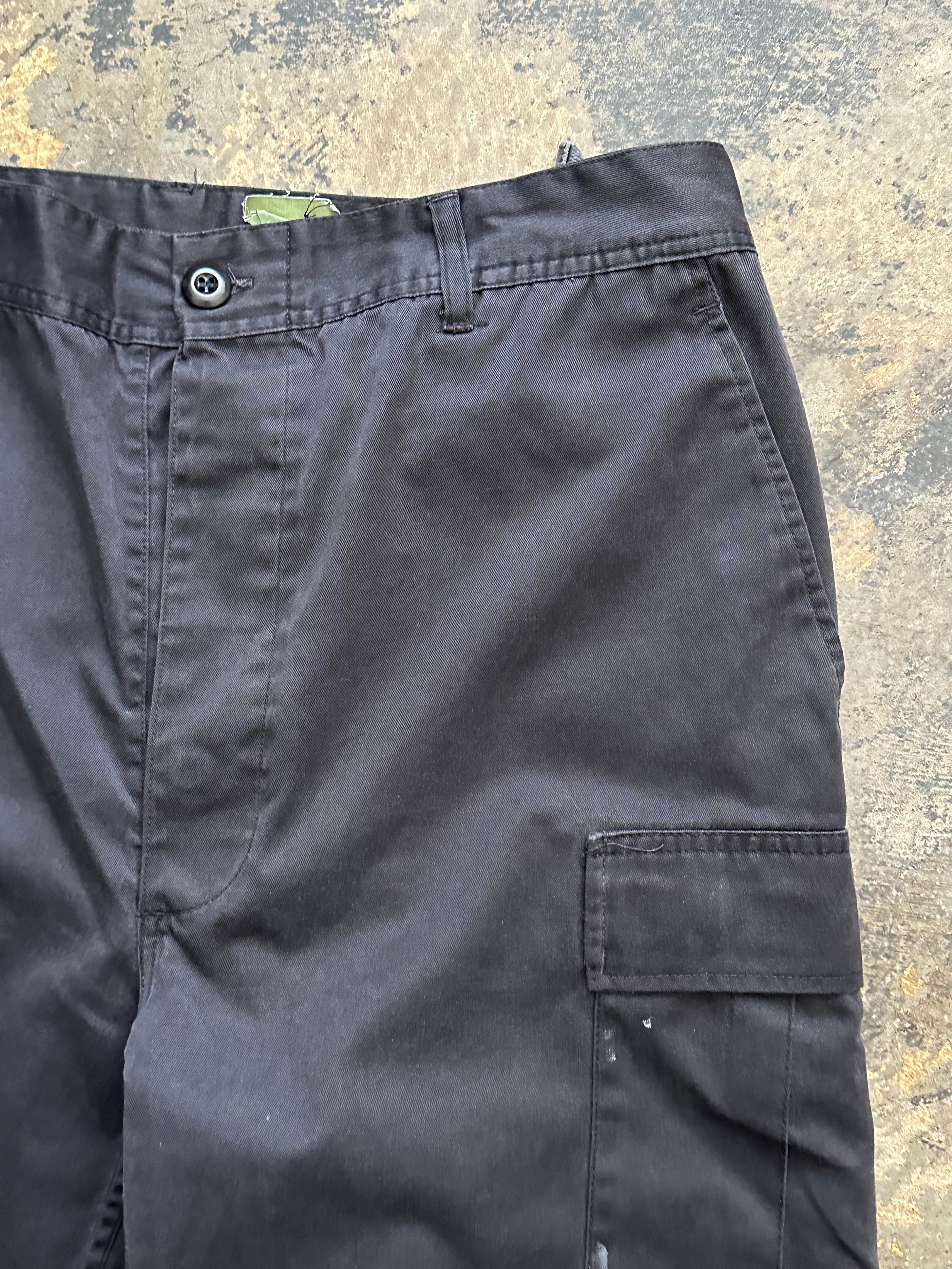 35-39 - Military-Style Black Cargo Pants – Adjustable Waist