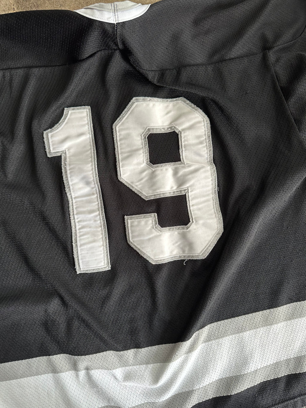 M - Kings Can-Am Hockey Jersey – Black & Silver #19