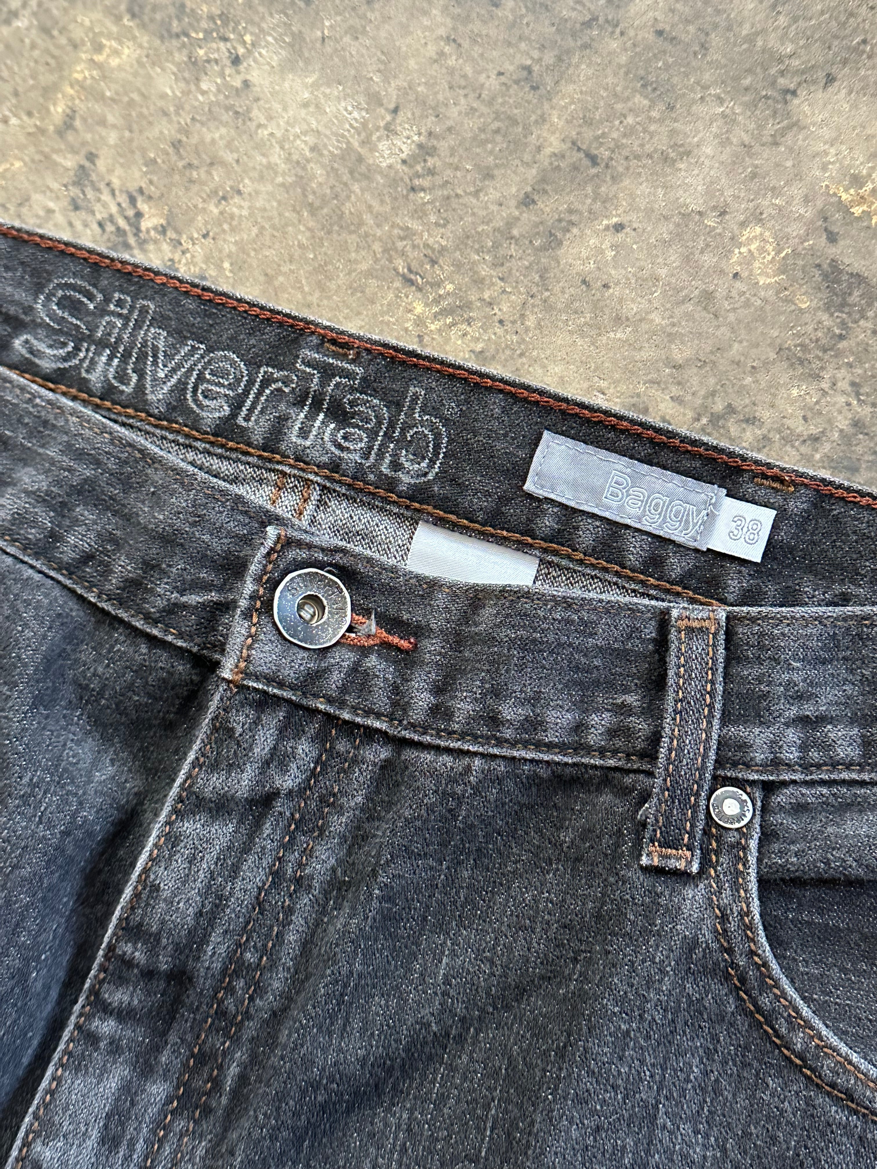 38x32 - Vintage Levi’s SilverTab Baggy Black Jeans –Y2K Skater Denim