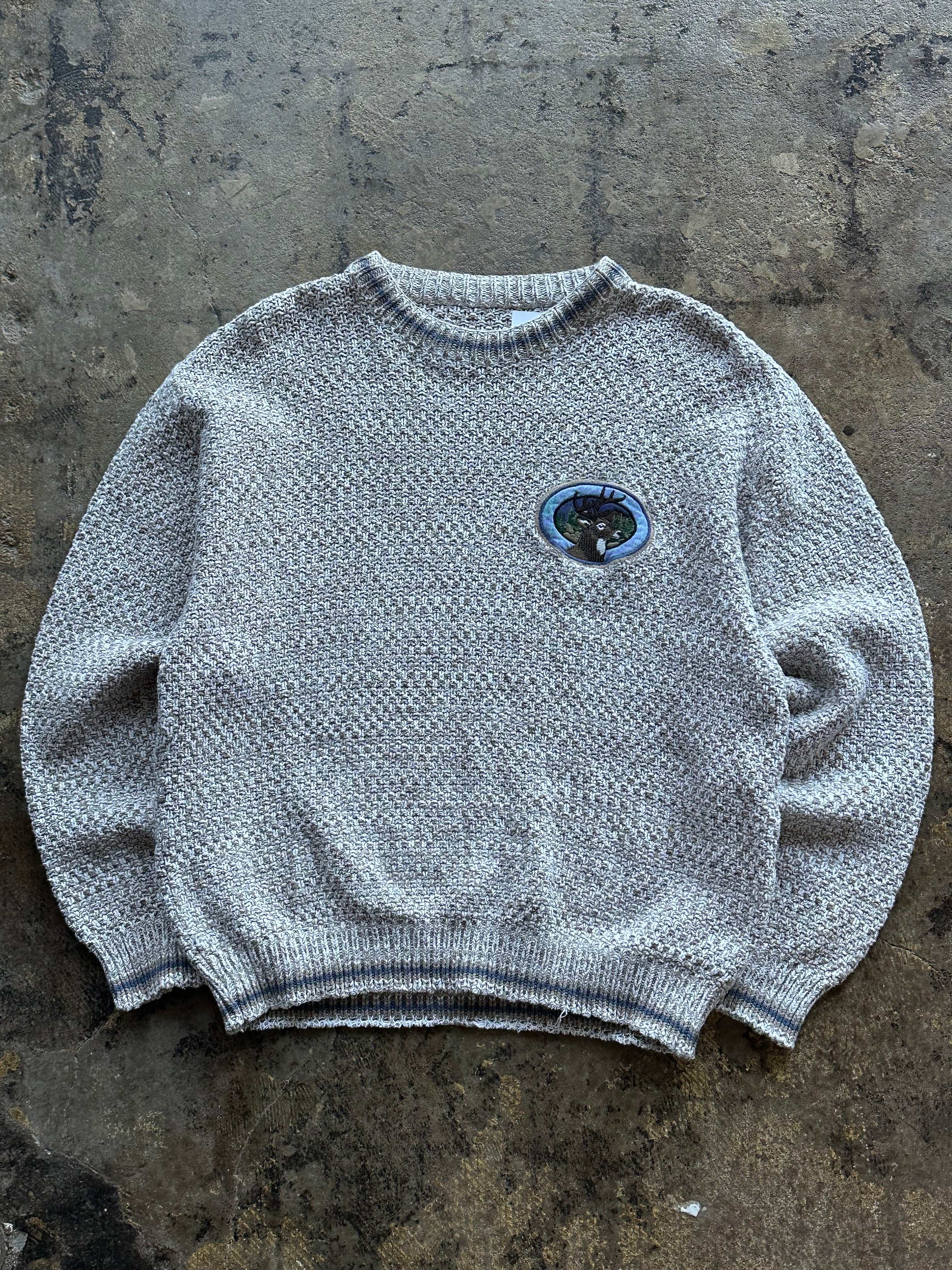 L - Vintage Knit Deer Sweater