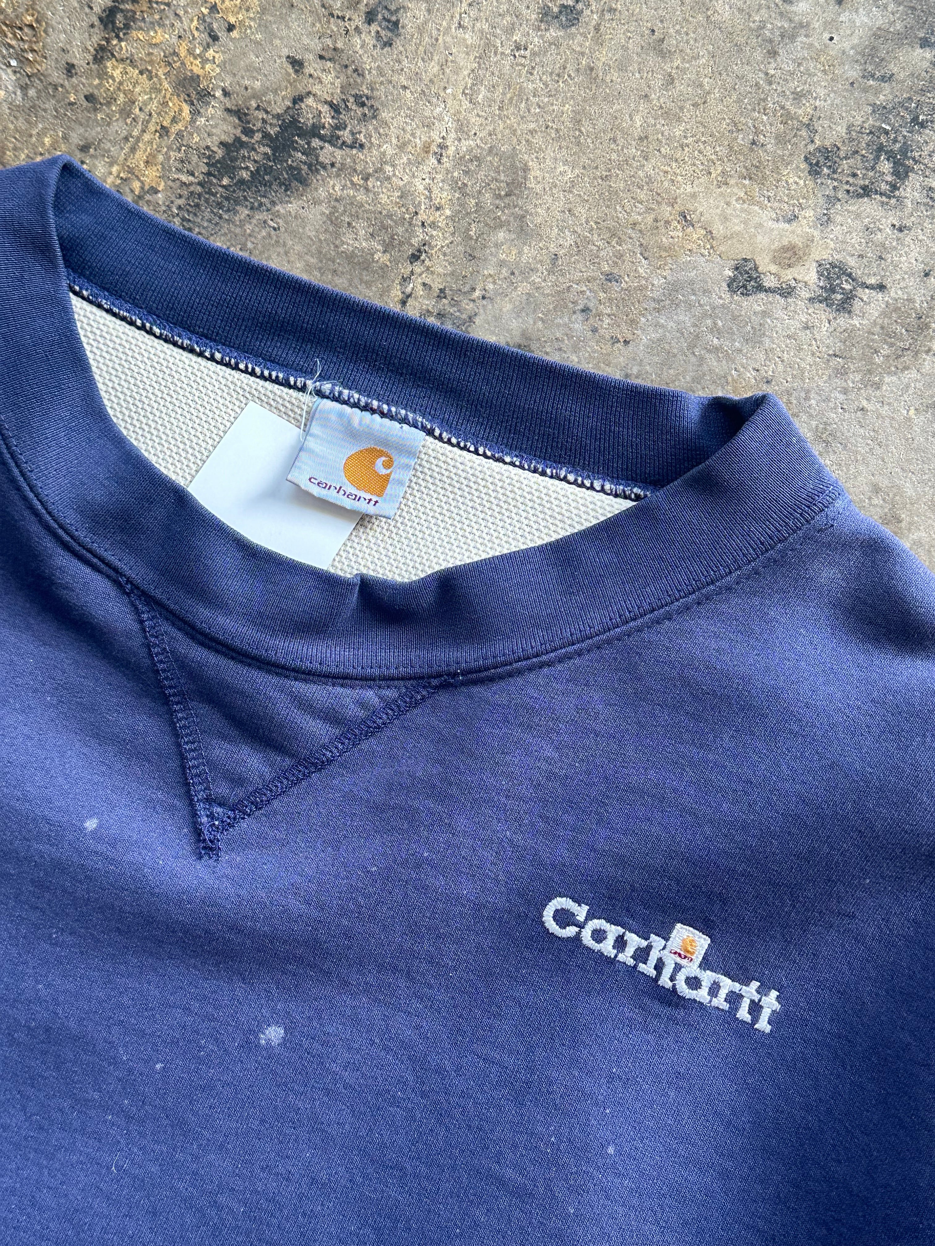 3XL - Vintage Carhartt Navy Embroidered Crewneck