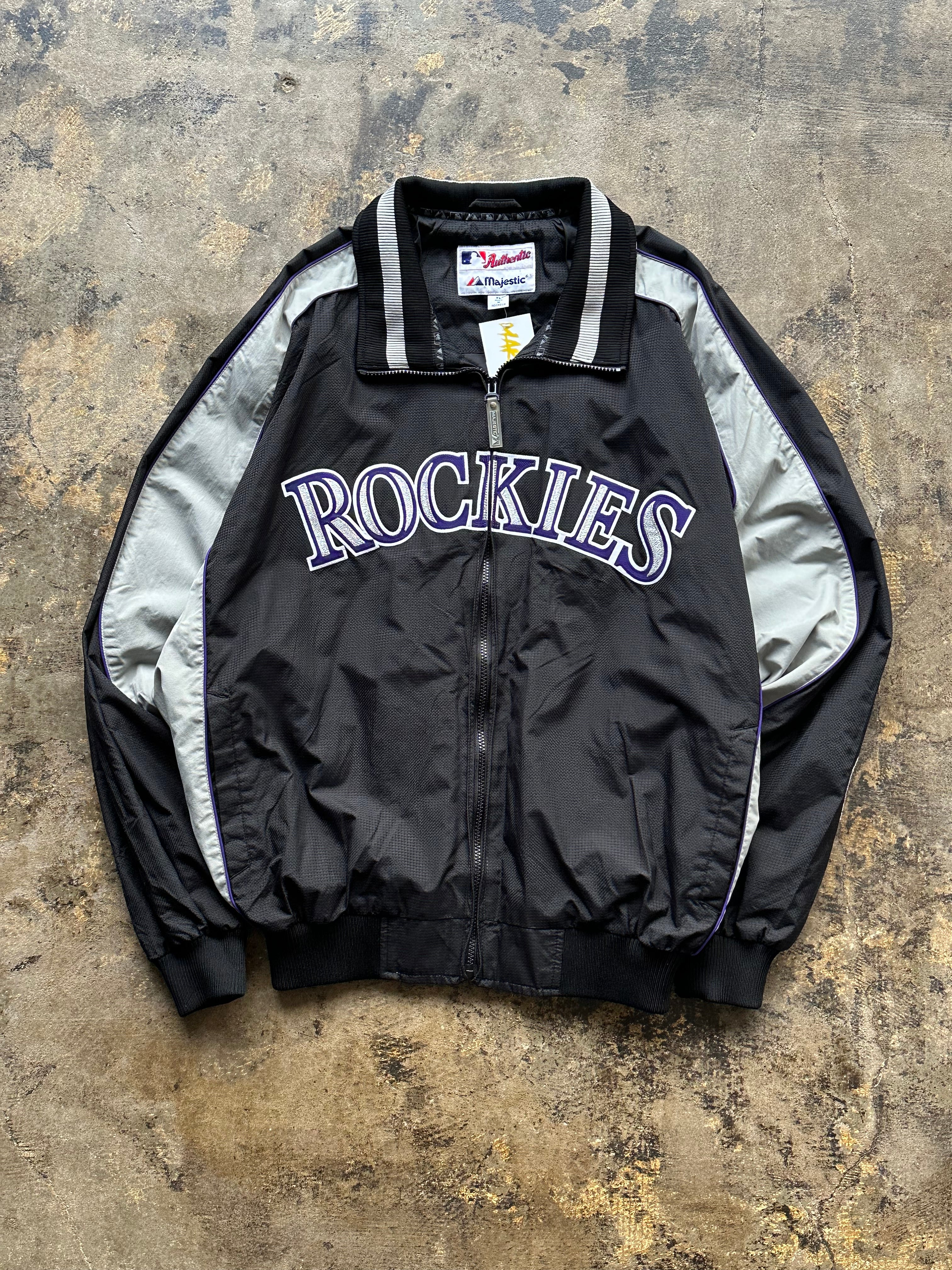 XL - Colorado Rockies Majestic Authentic Zip-Up Jacket