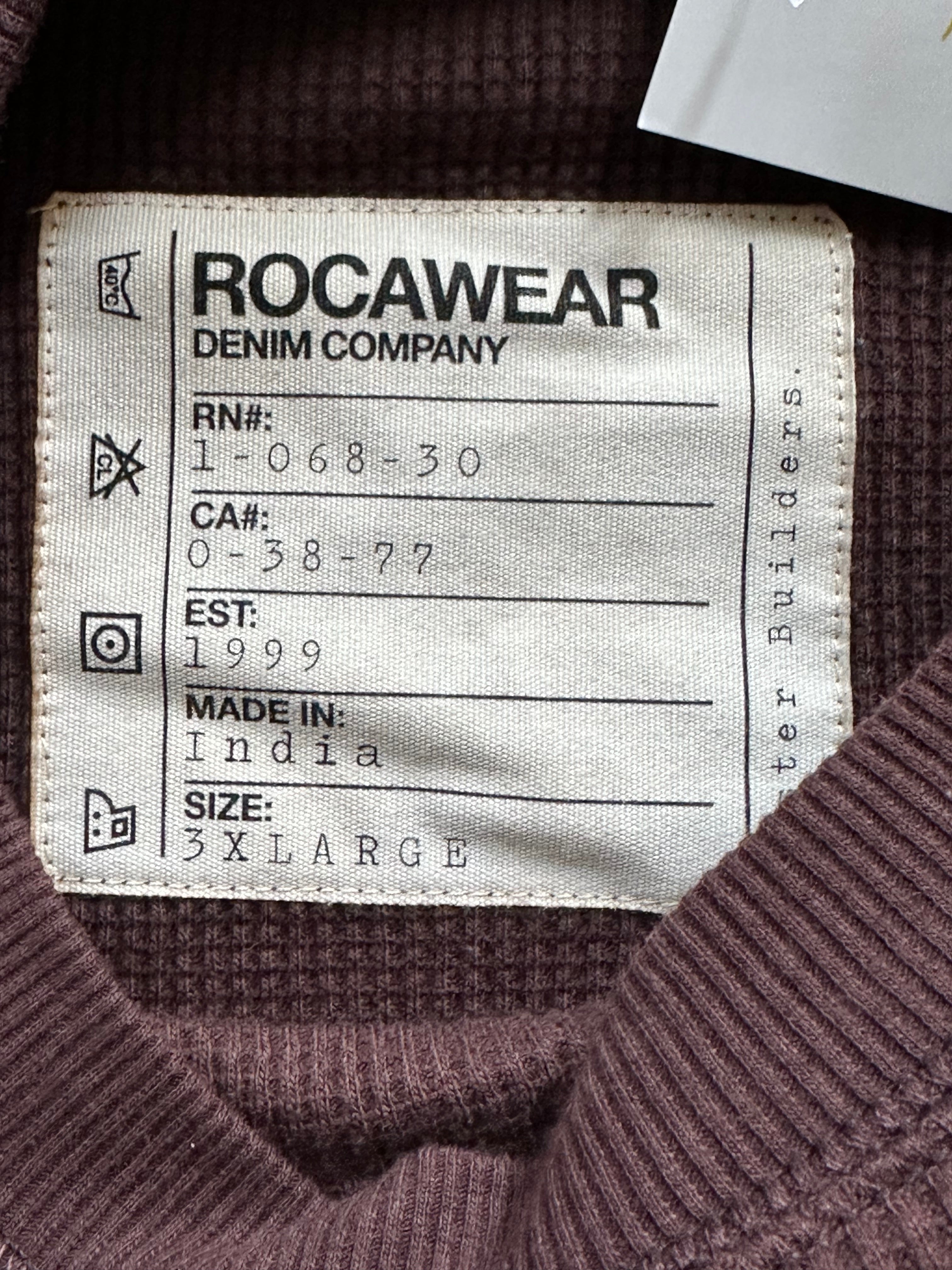 3XL - Rocawear Waffle Knit Long Sleeve