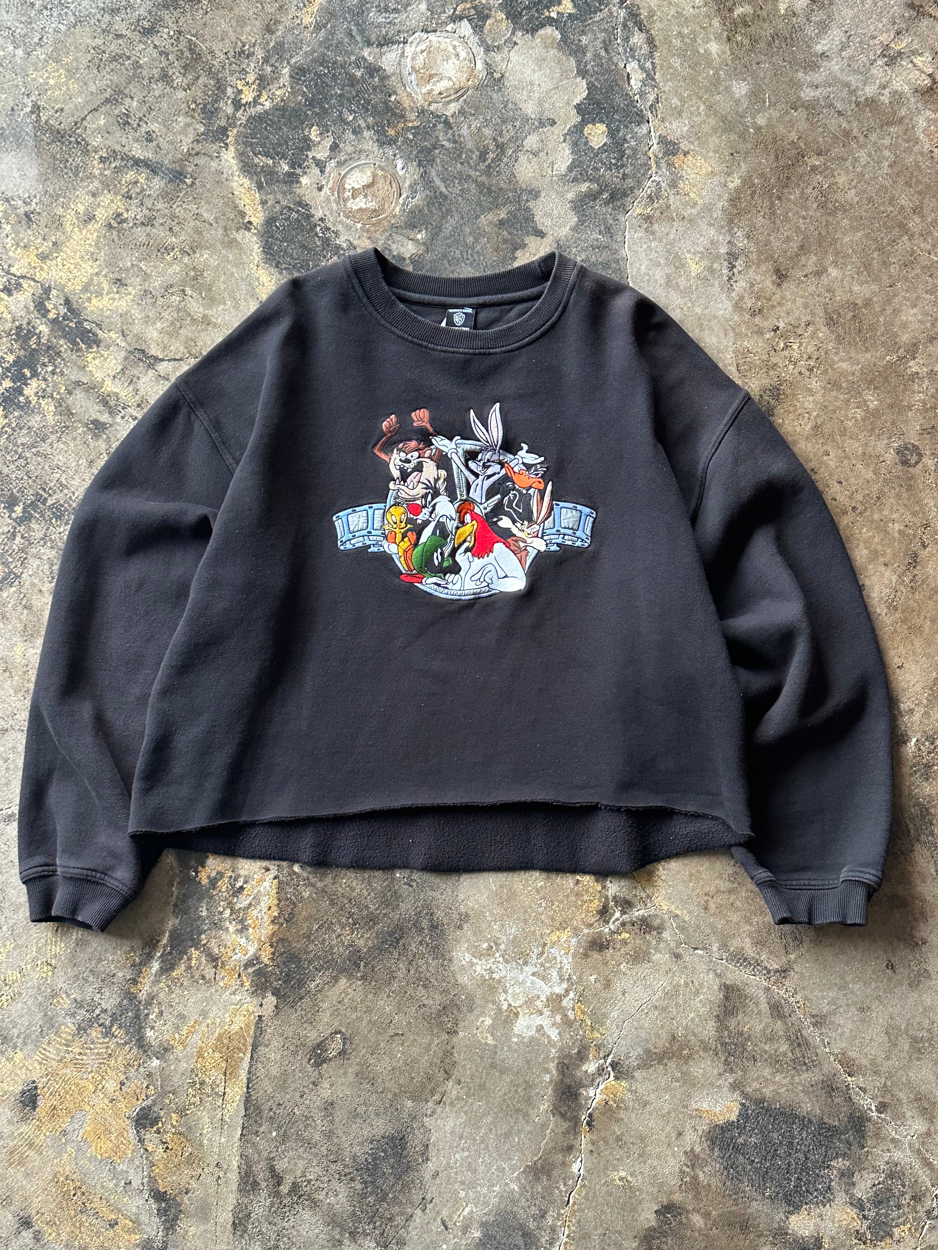 XL - Warner Bros. Looney Tunes Embroidered Crewneck – Cropped