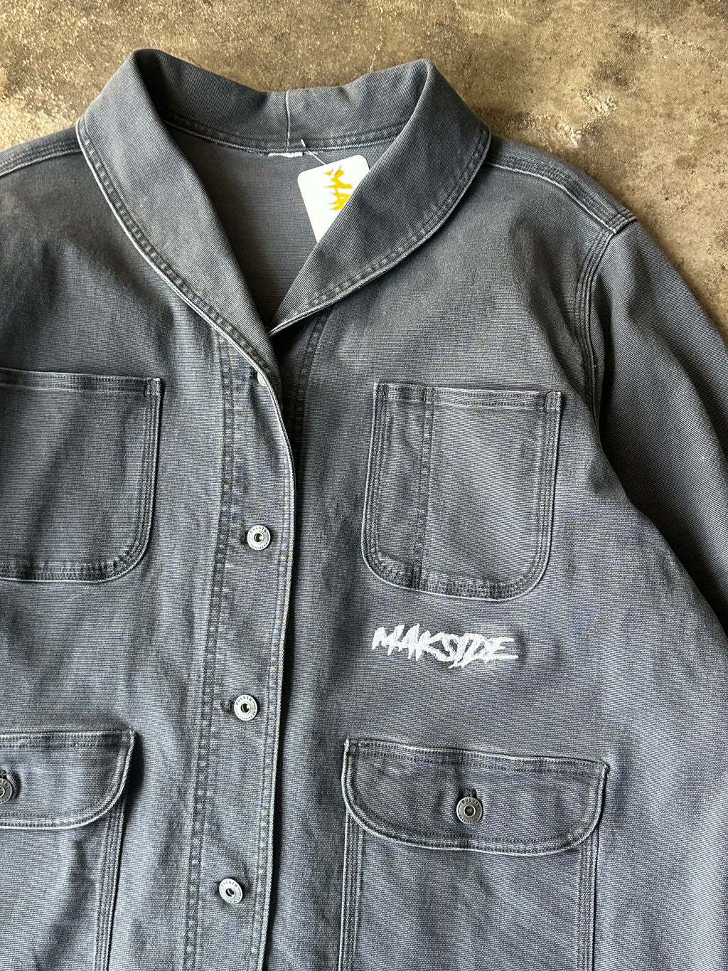 L - Makside Workwear Jacket – Faded Black Chore Coat