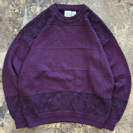 XL - Purple Ash Creek knit sweater