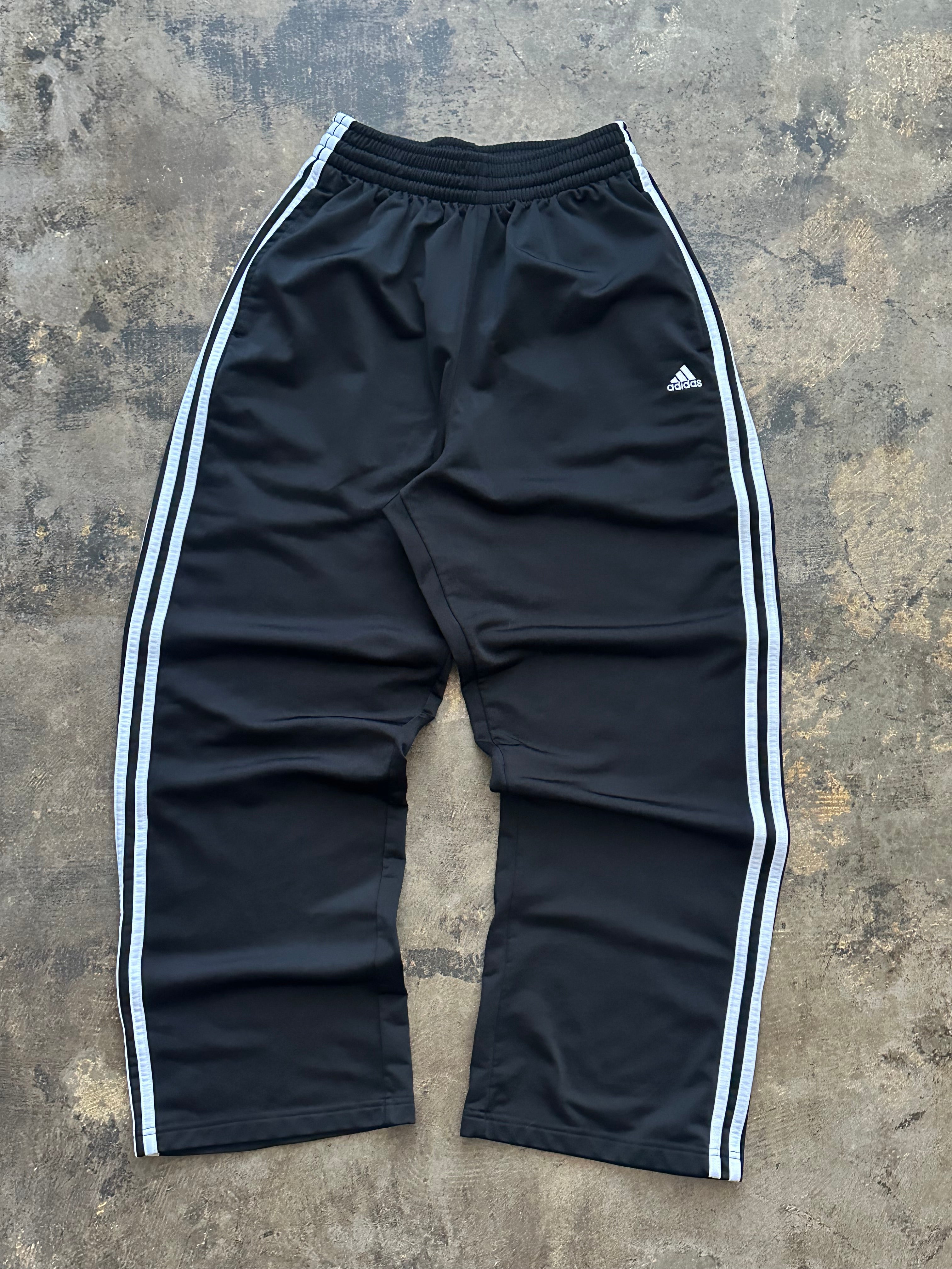 M - Adidas Black 3-Stripe Track Pants