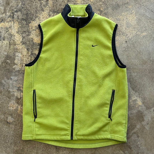 L - Green Nike fleece vest