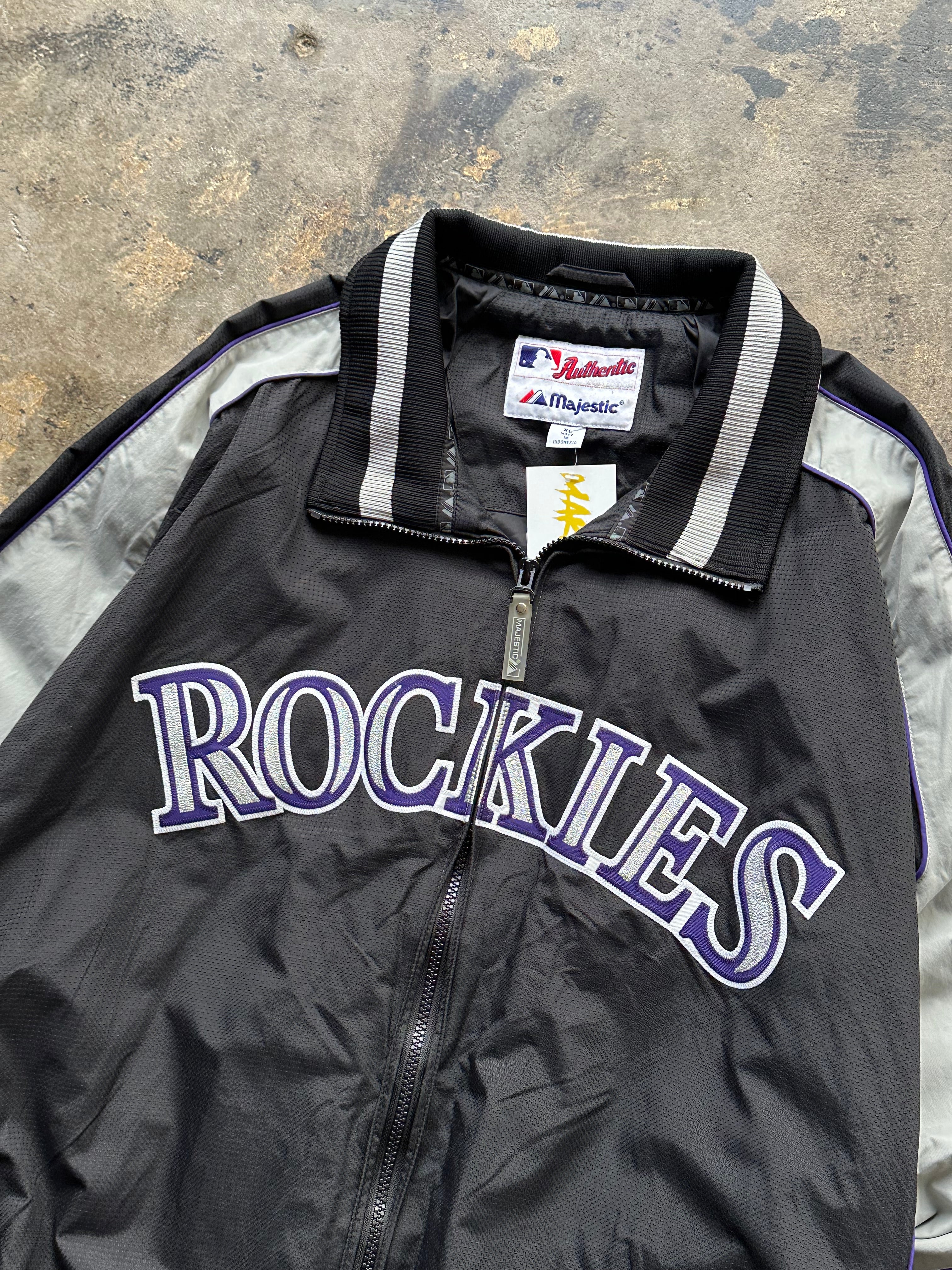 XL - Colorado Rockies Majestic Authentic Zip-Up Jacket
