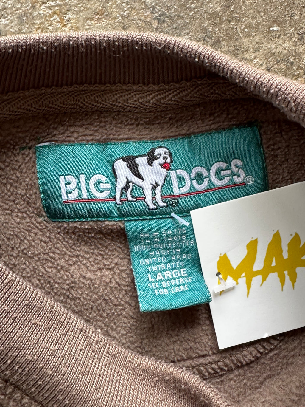 L - Vintage Big Dogs Embroidered Fleece Crewneck