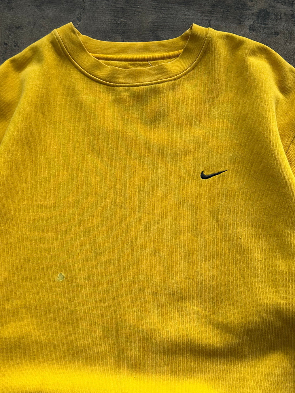 L - Vintage Nike Mini Swoosh Crewneck Sweatshirt – Mustard Yellow