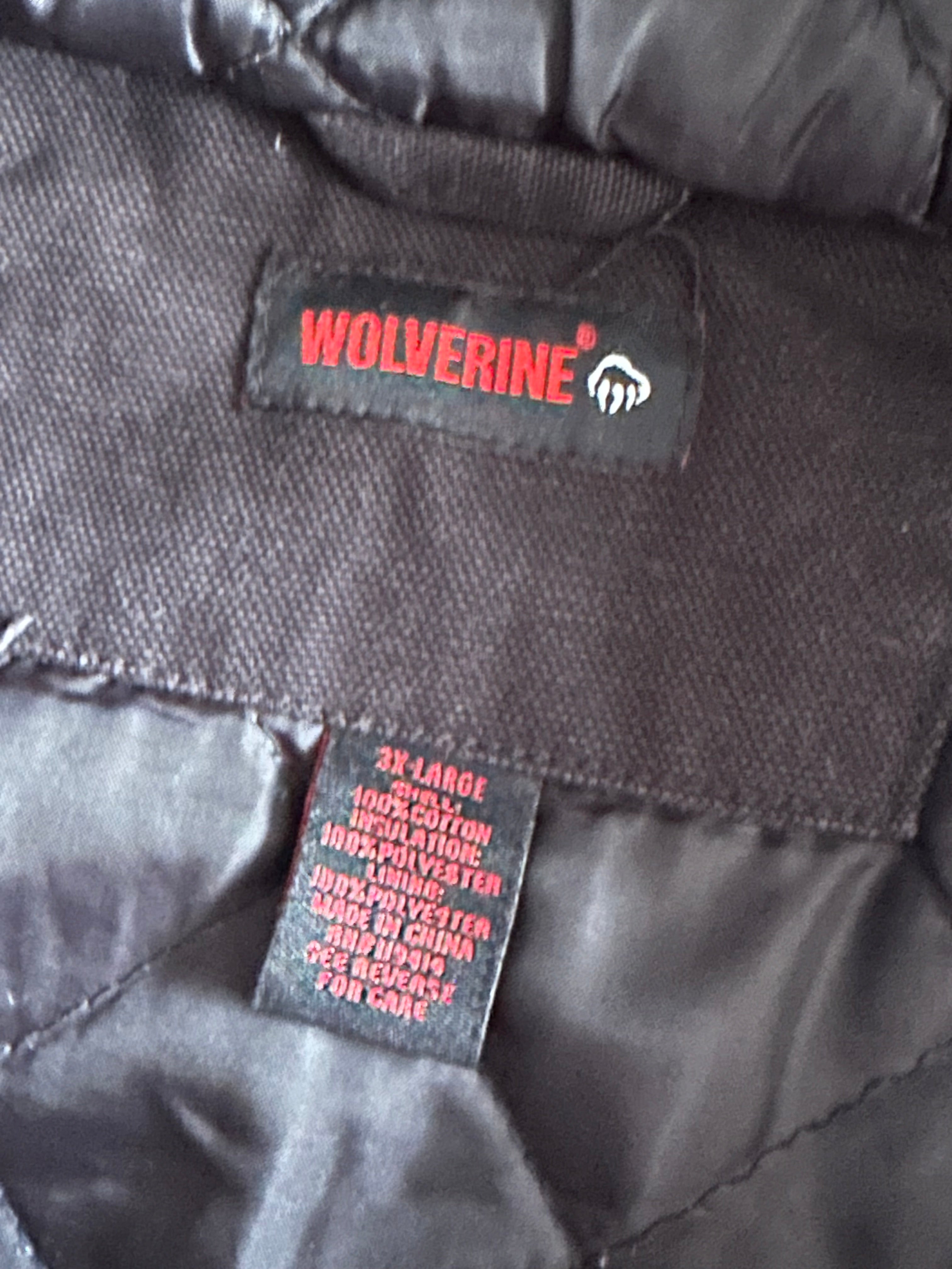 3XL - Wolverine Hooded Work Jacket – Black Canvas