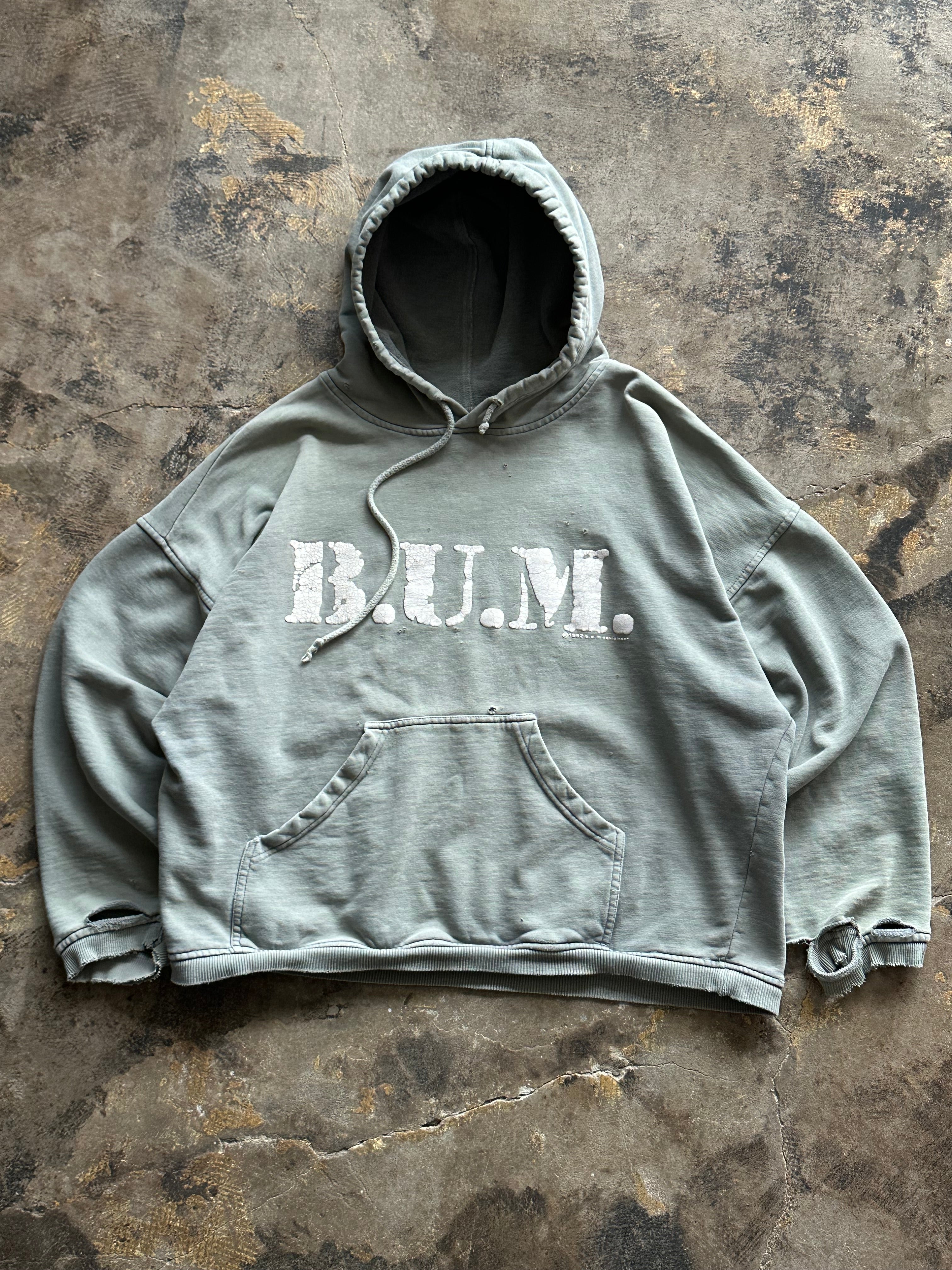 XL - Vintage B.U.M. Equipment Distressed Hoodie