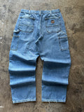 36x32- Carhartt Distressed Denim Work Pants