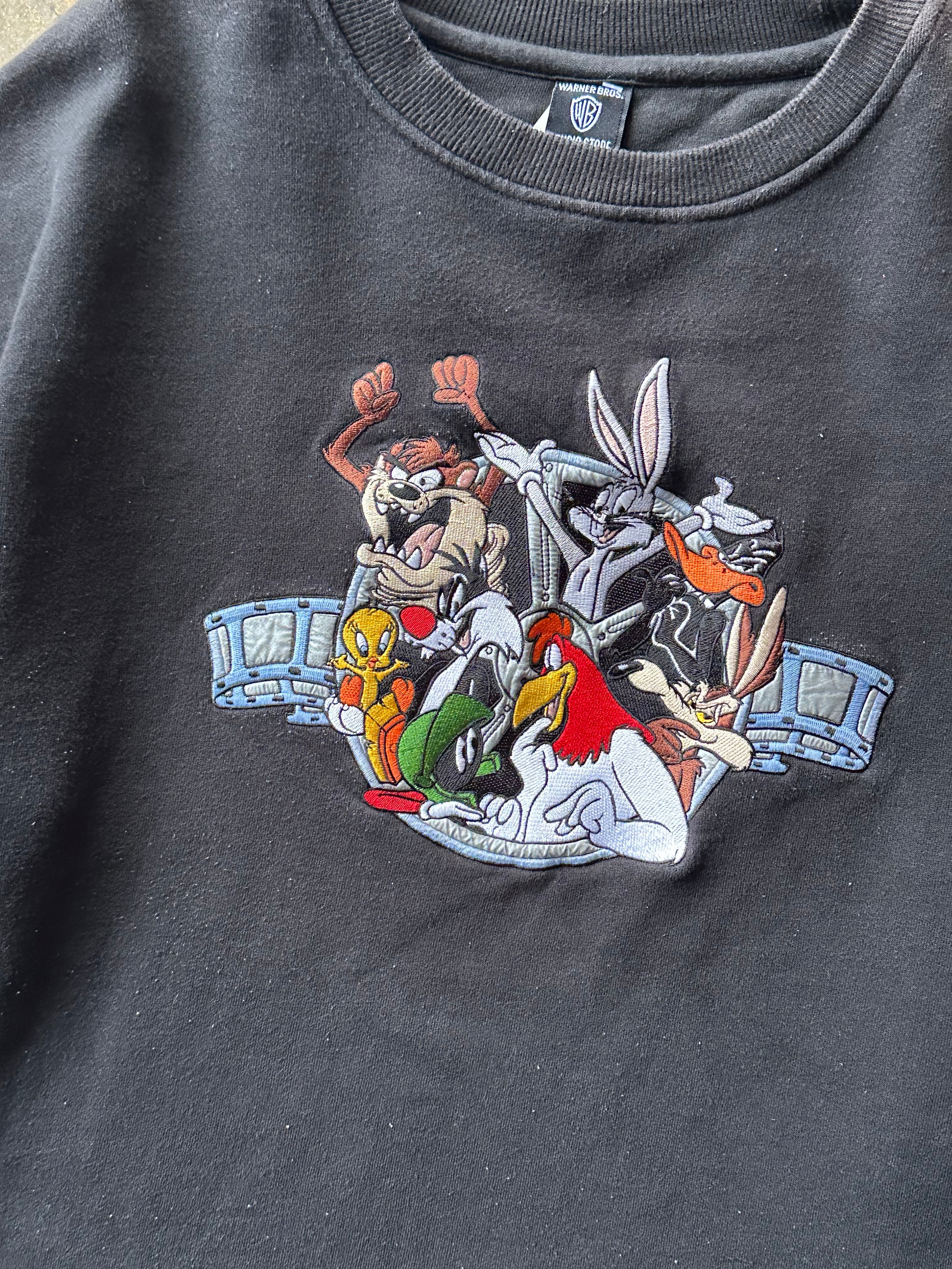 XL - Warner Bros. Looney Tunes Embroidered Crewneck – Cropped