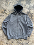 XL - Vintage Nike Mini Swoosh Full-Zip Hoodie – Charcoal Grey