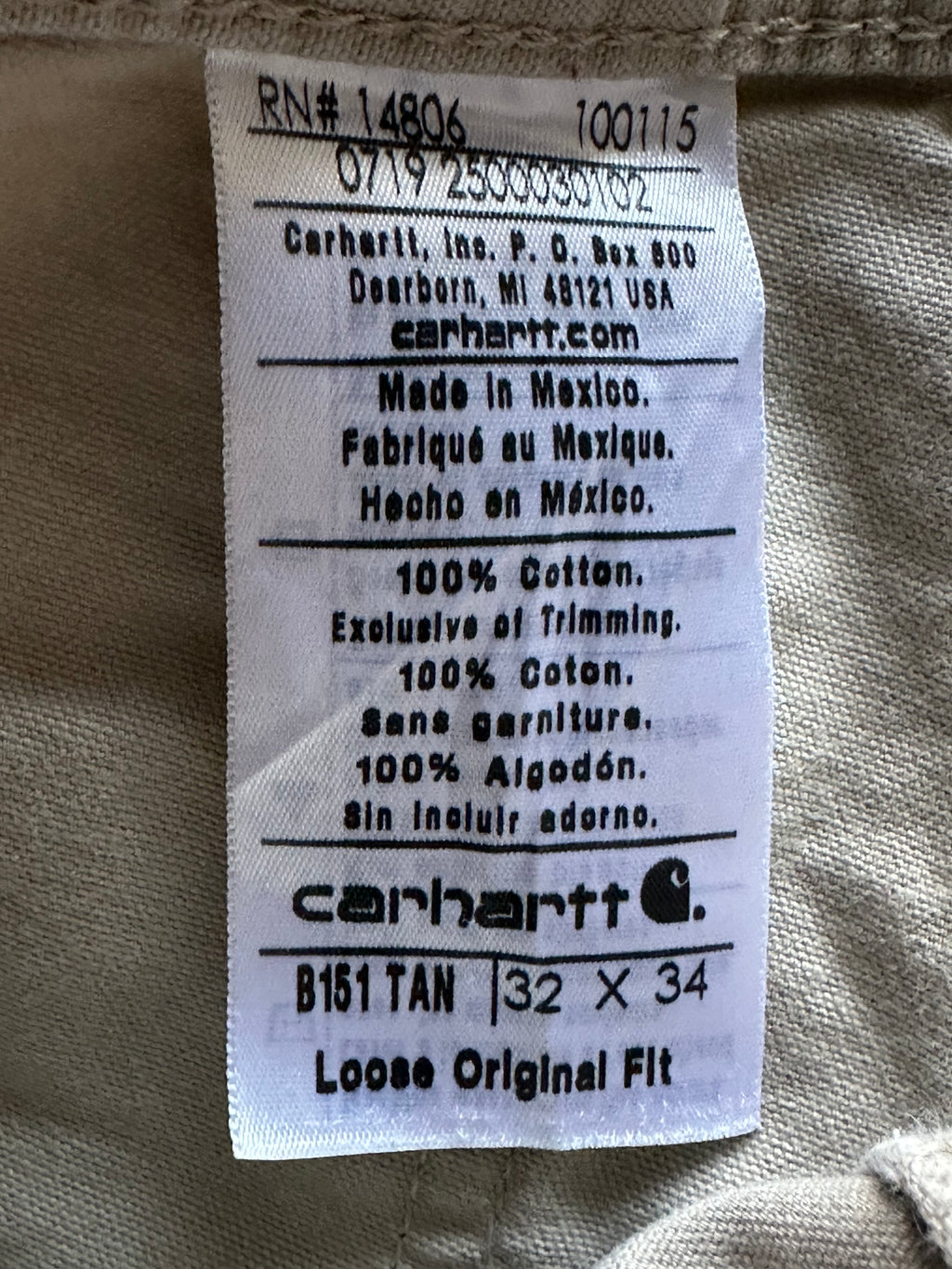 32x28 - Carhartt Light Khaki Utility Work Pants