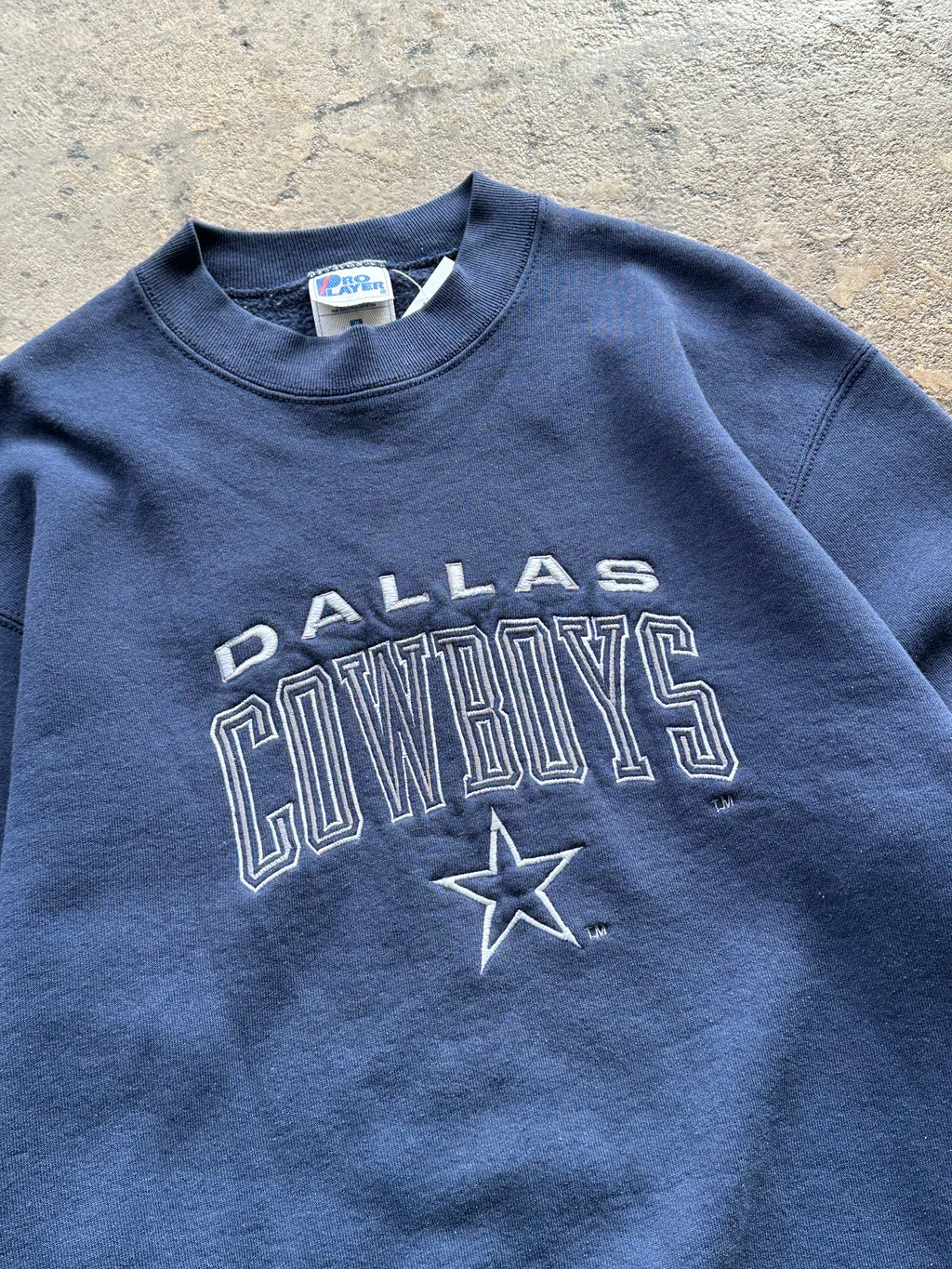 M - Vintage Dallas Cowboys Crewneck Sweatshirt – Navy Pro Player
