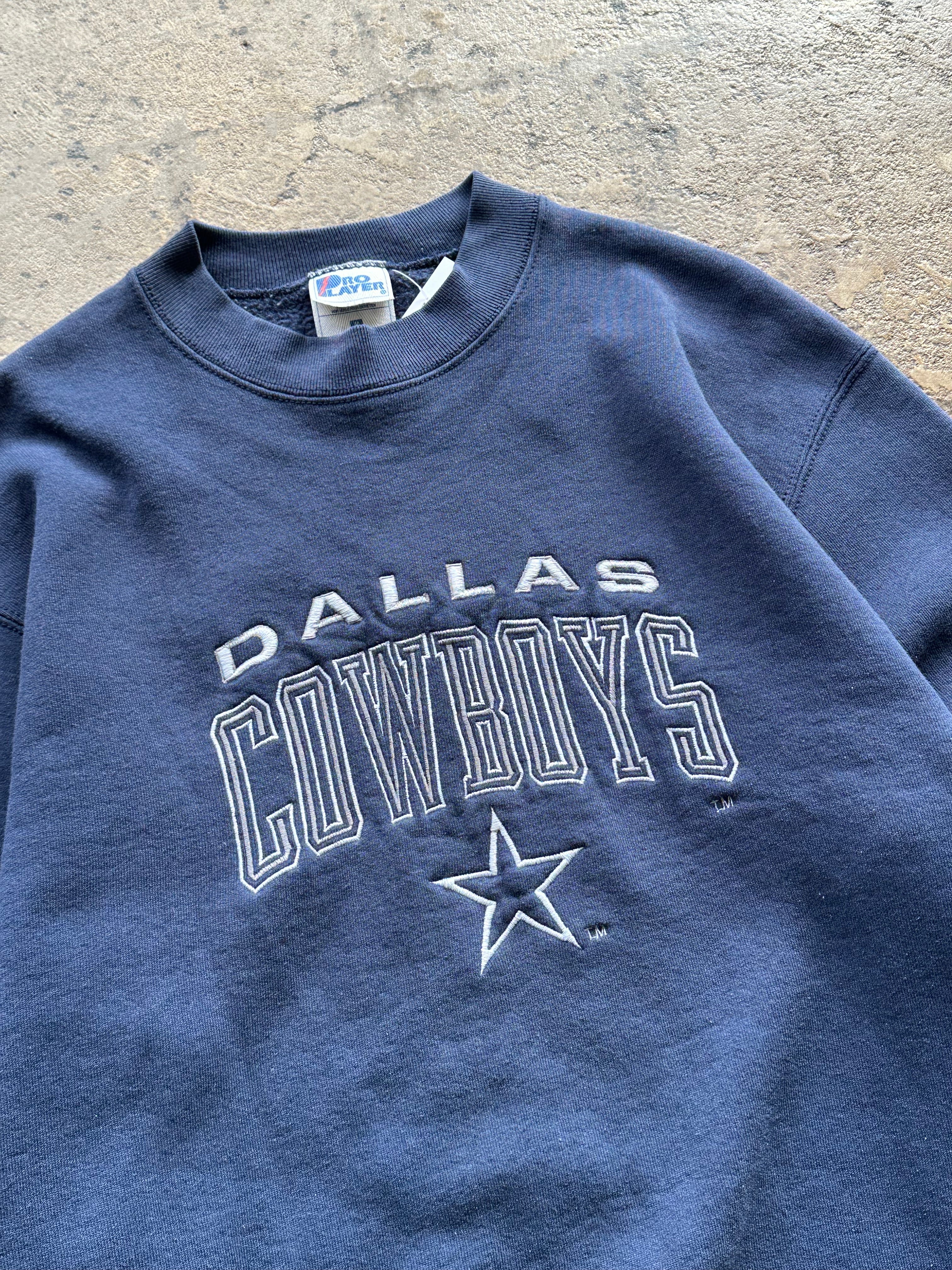 M - Vintage Dallas Cowboys Crewneck Sweatshirt – Navy Pro Player