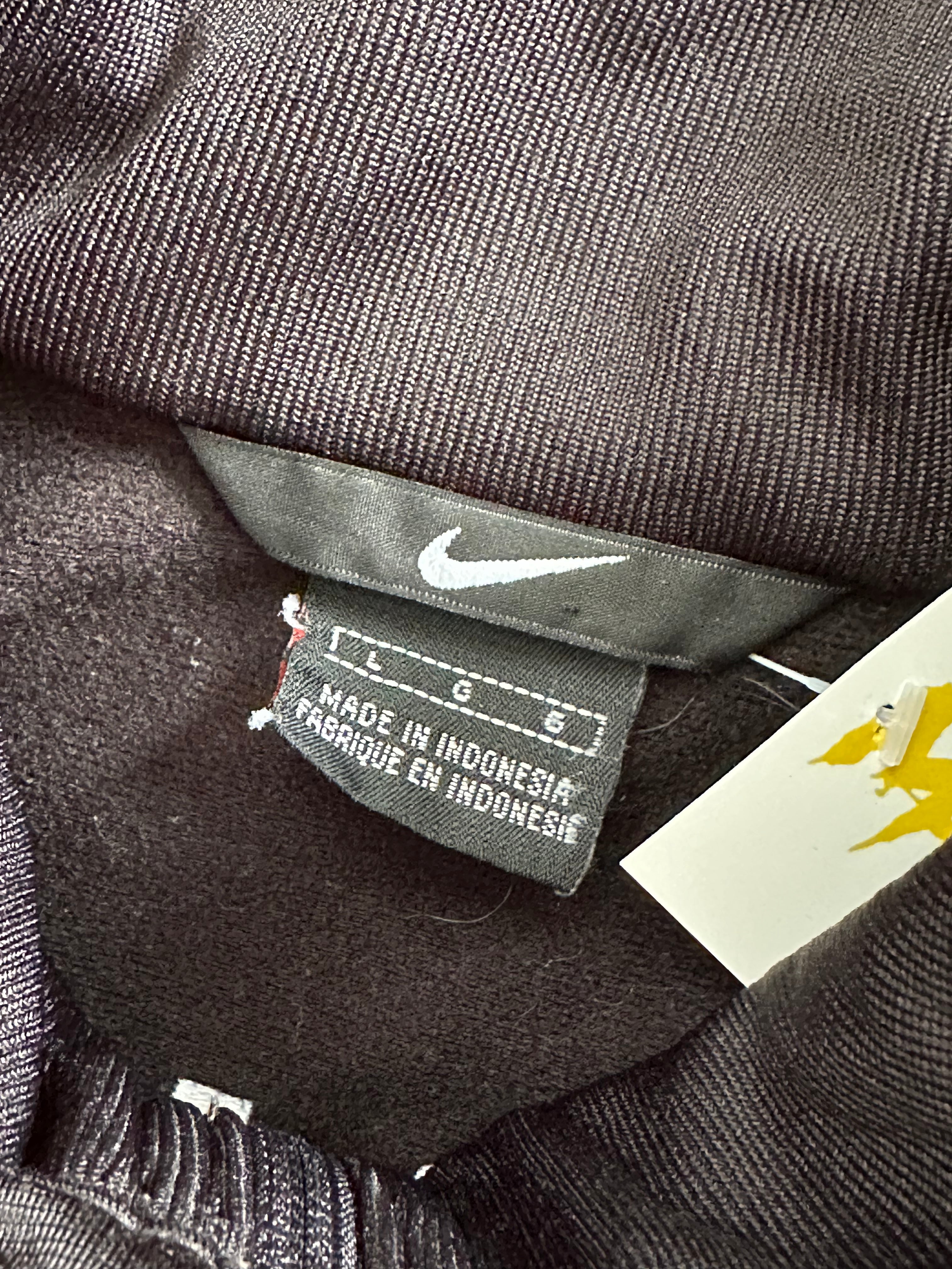 L - Nike Track Jacket – Black with Grey Stripes