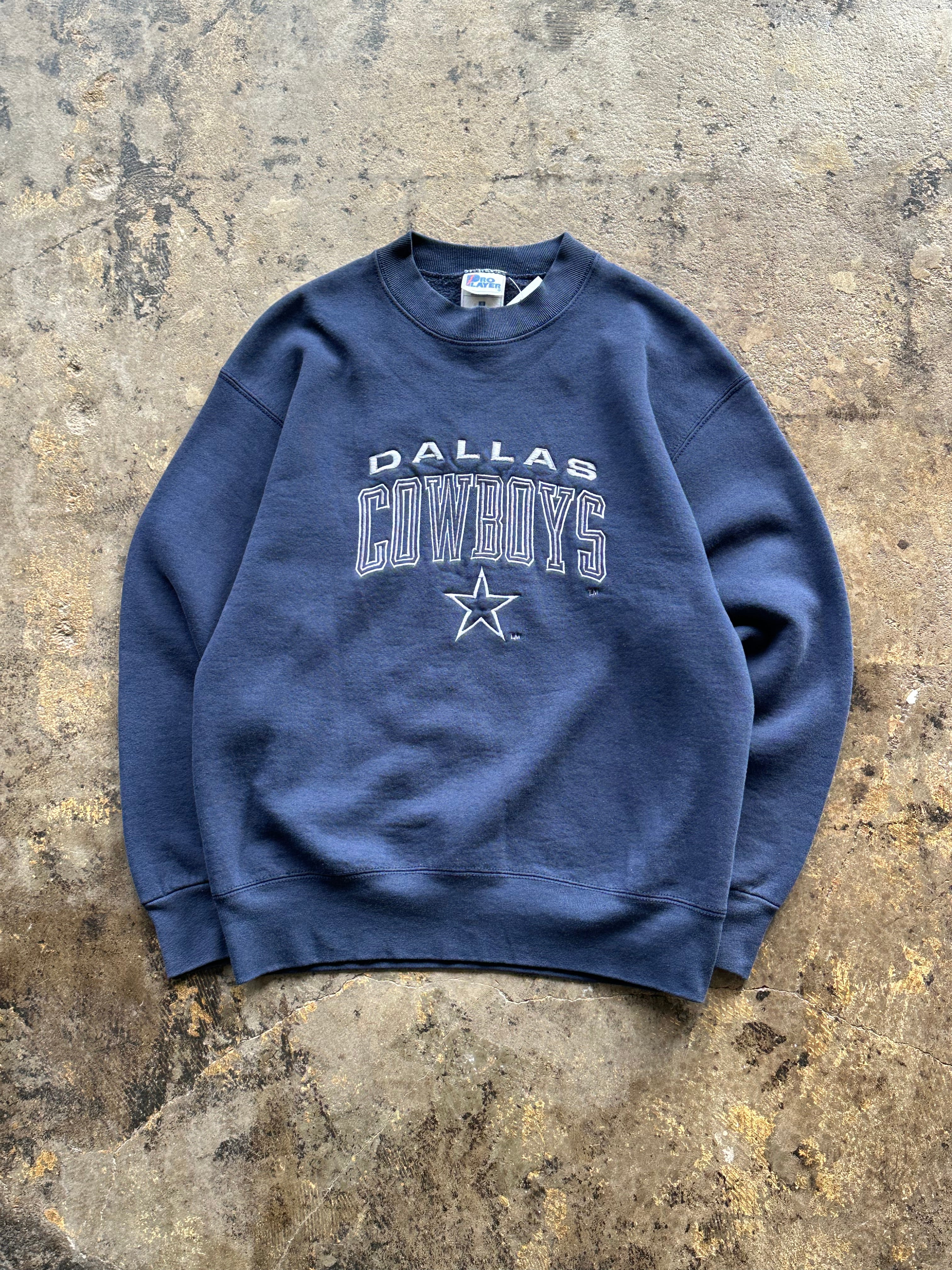 M - Vintage Dallas Cowboys Crewneck Sweatshirt – Navy Pro Player
