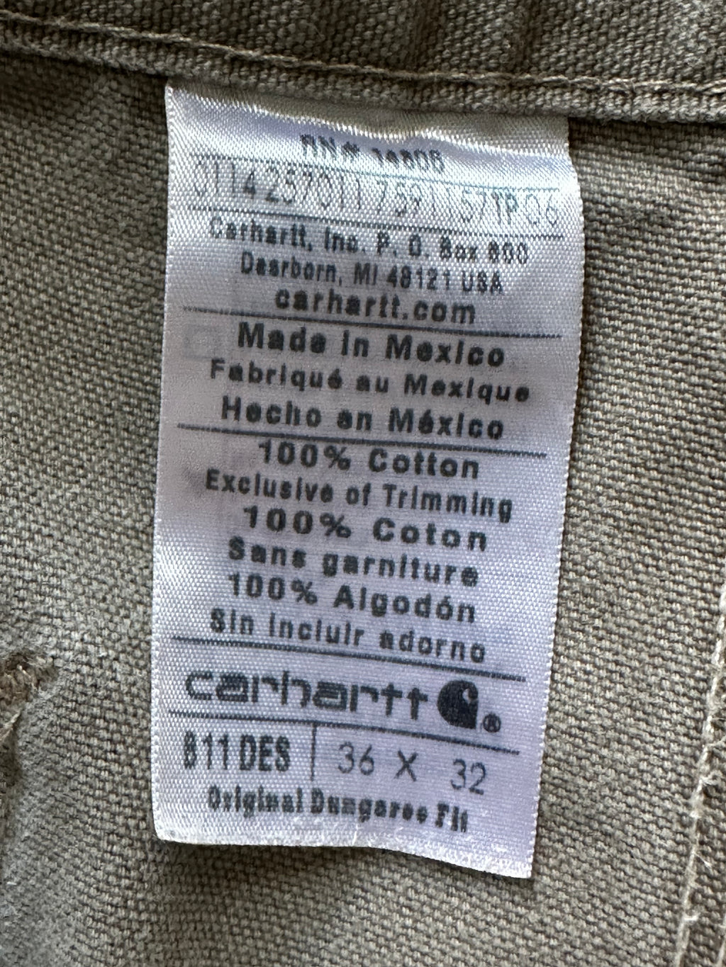 36x32 - Carhartt Duck Canvas Utility Work Pants