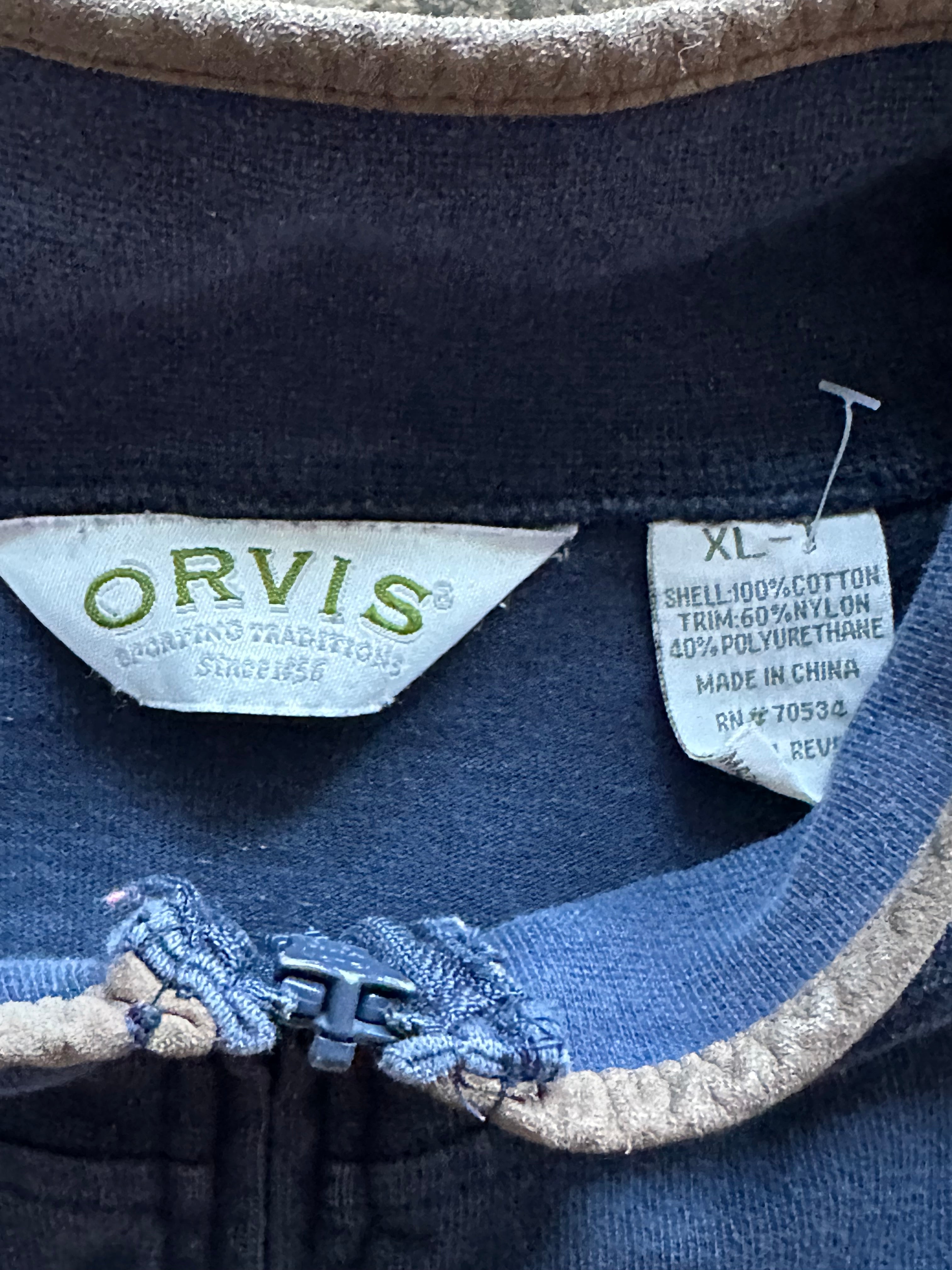 XL - Vintage Orvis Colorblock Quarter Zip Pullover