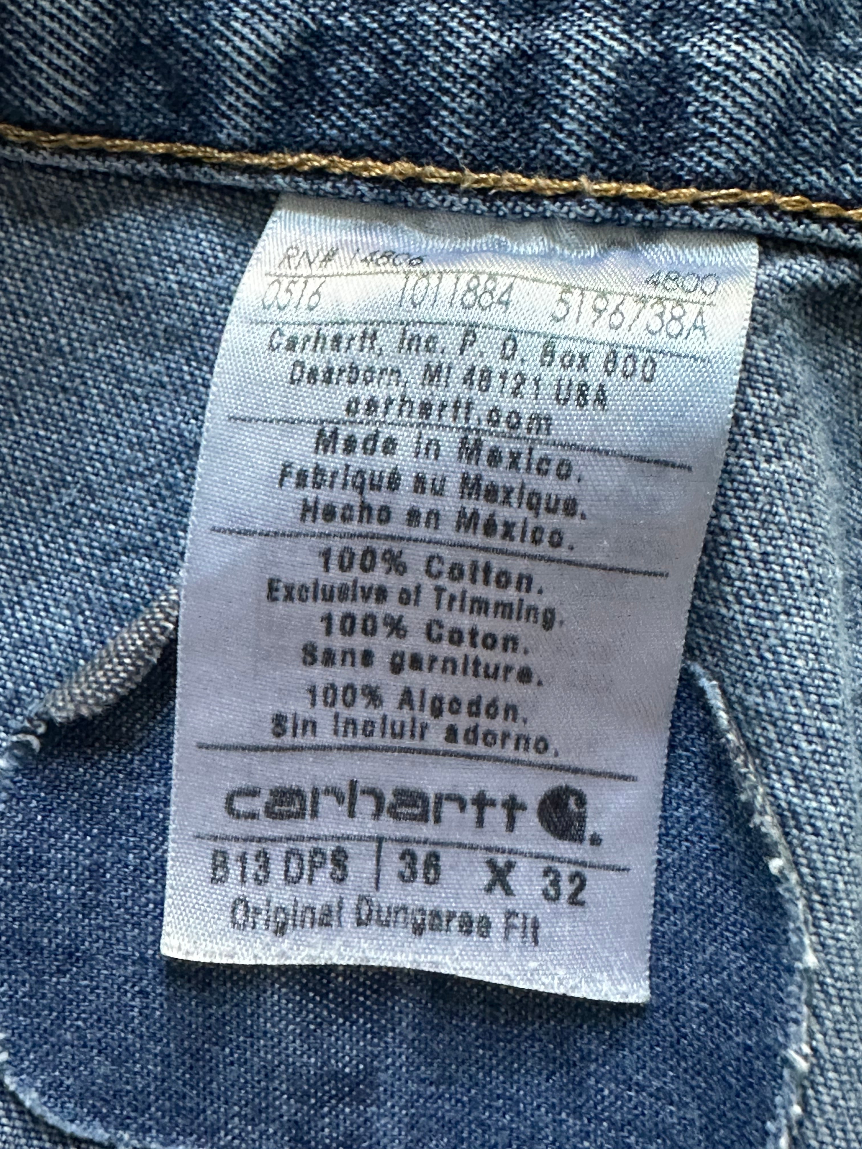 36x32- Carhartt Distressed Denim Work Pants
