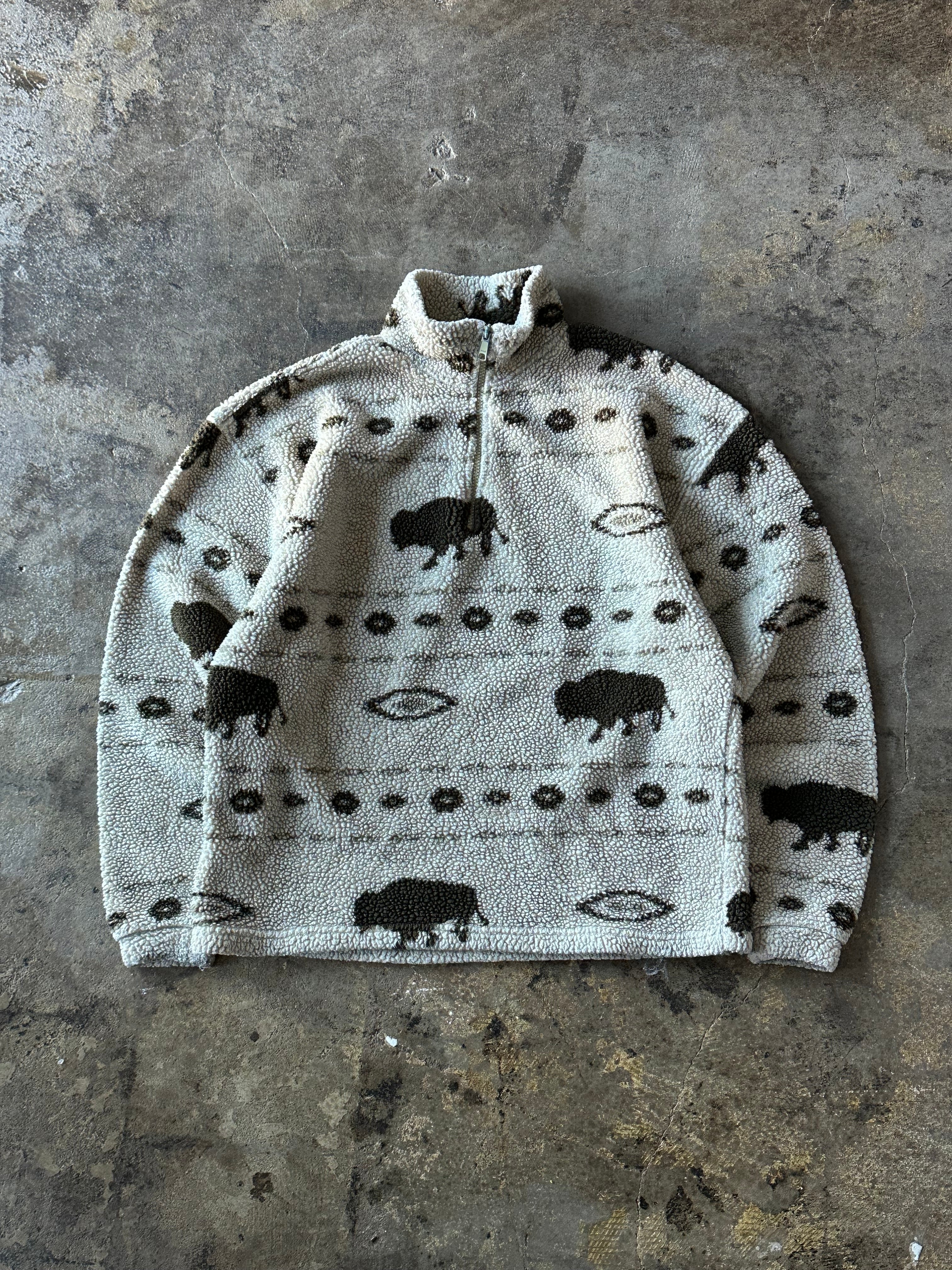 M - Vintage Buffalo Pattern Sherpa Fleece