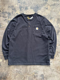 L - Carhartt Original Fit Long Sleeve Henley – Black