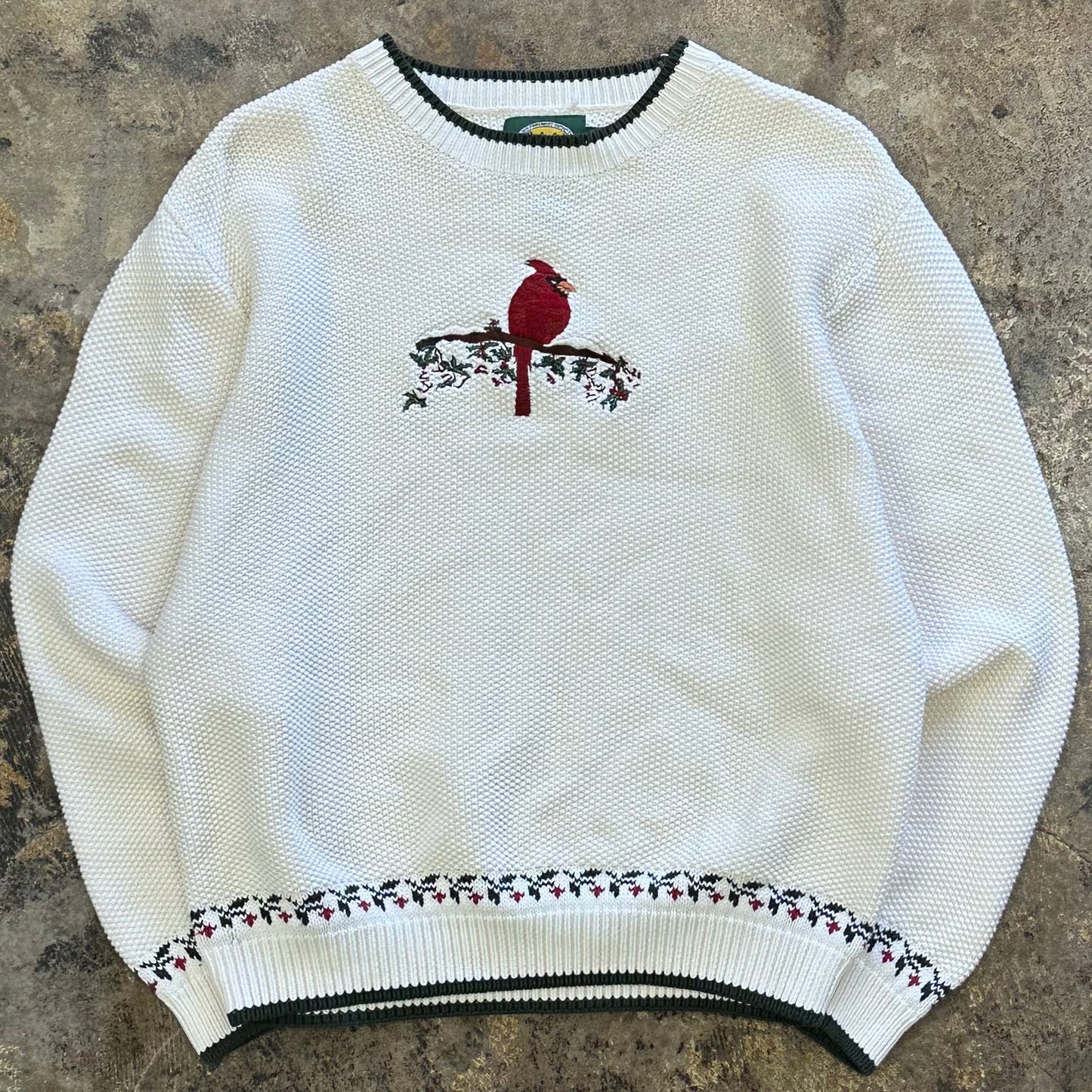 M - Cabela’s Cream Cardinal Sweater