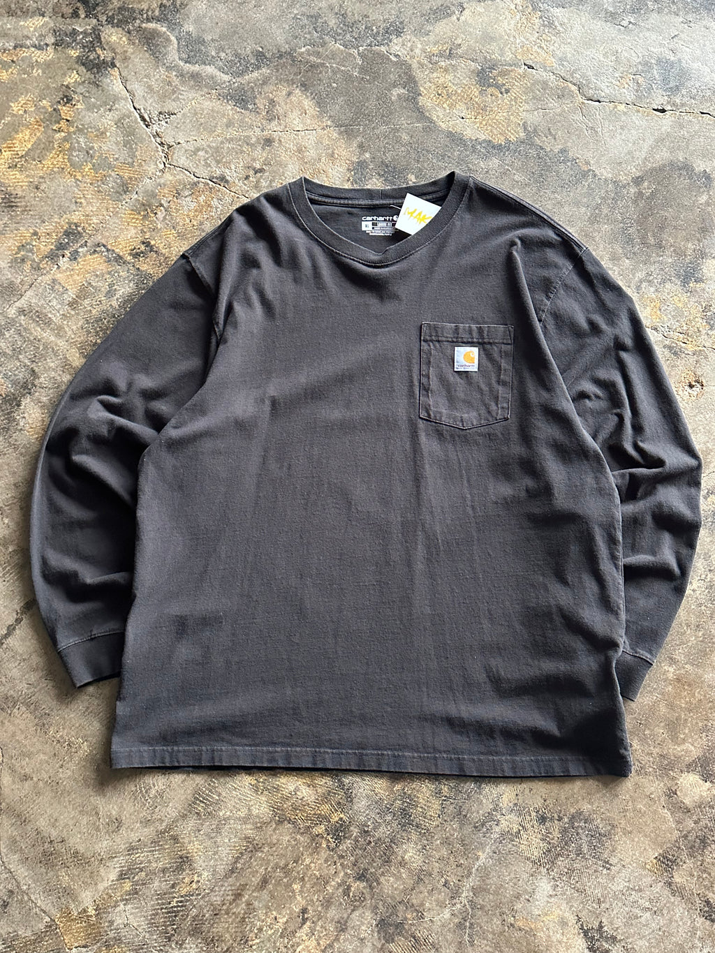 XL - Carhartt Loose Fit Pocket Long Sleeve Tee – Washed Black