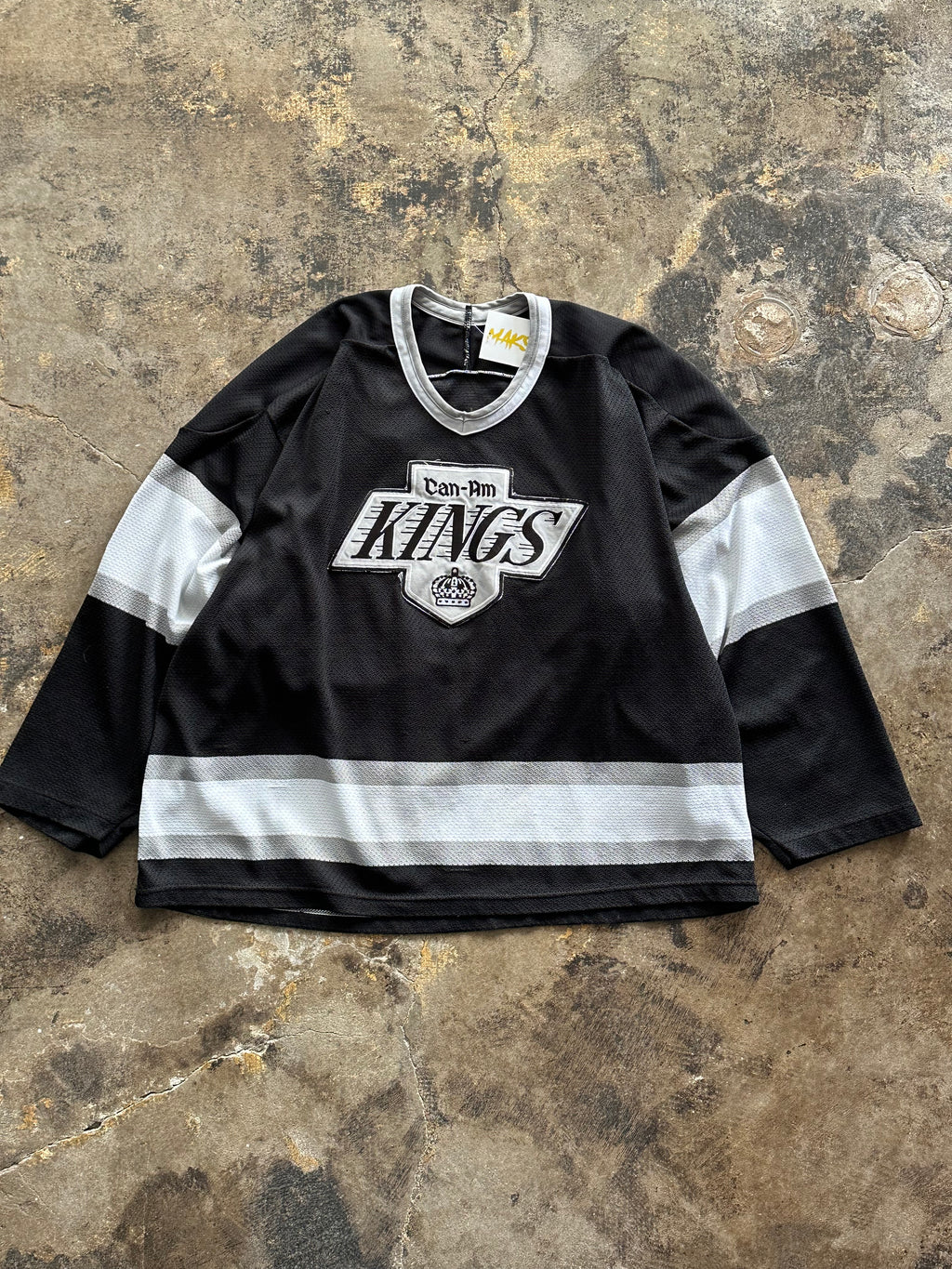 M - Kings Can-Am Hockey Jersey – Black & Silver #19