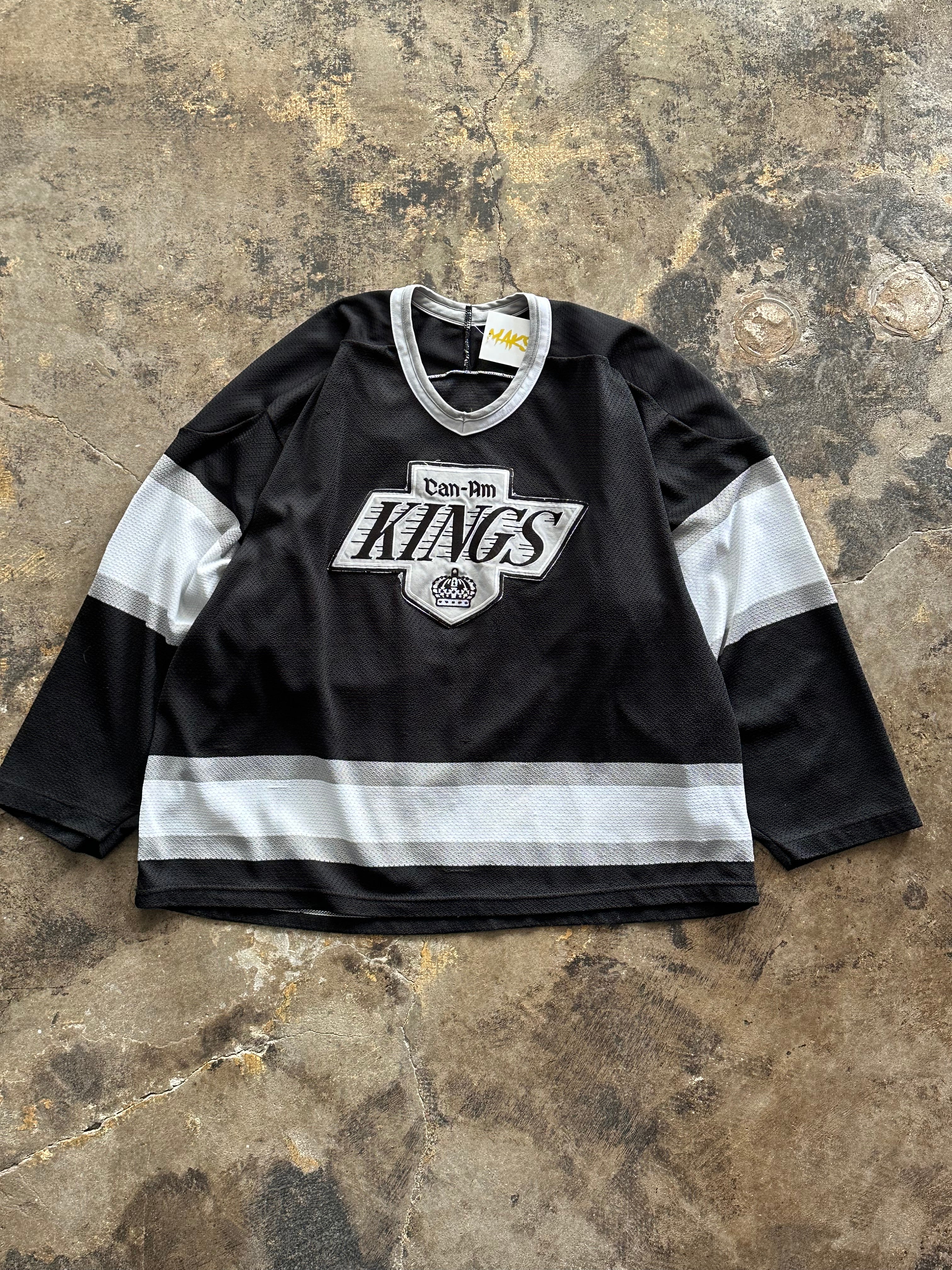 M - Kings Can-Am Hockey Jersey – Black & Silver #19