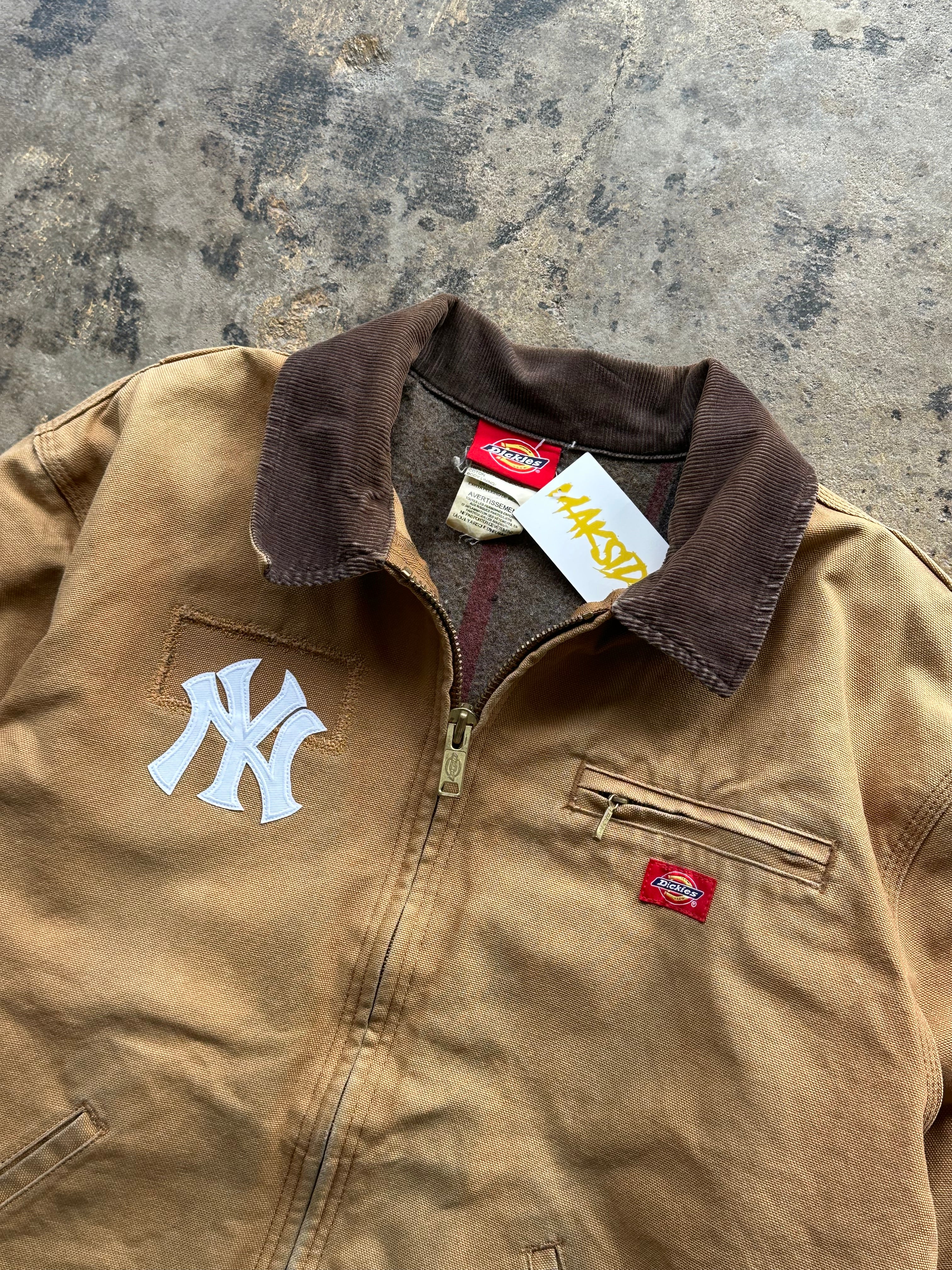 XL - NY Dickies Work Jacket – Duck Canvas / Brown Collar