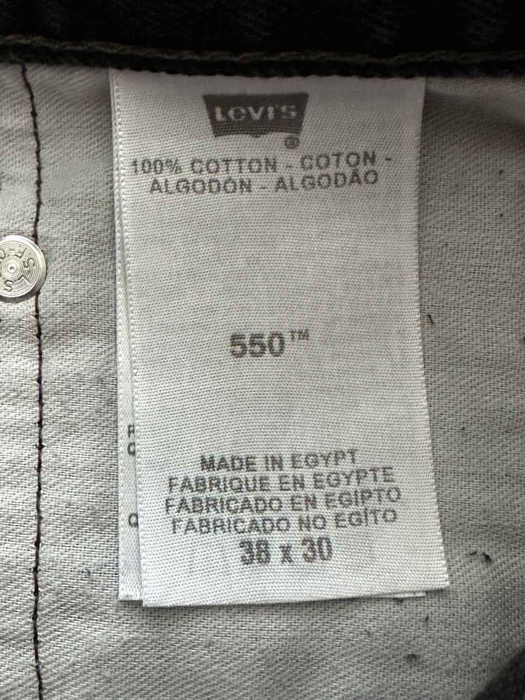 38x30 - Levi’s 550 Black Relaxed Fit Jeans